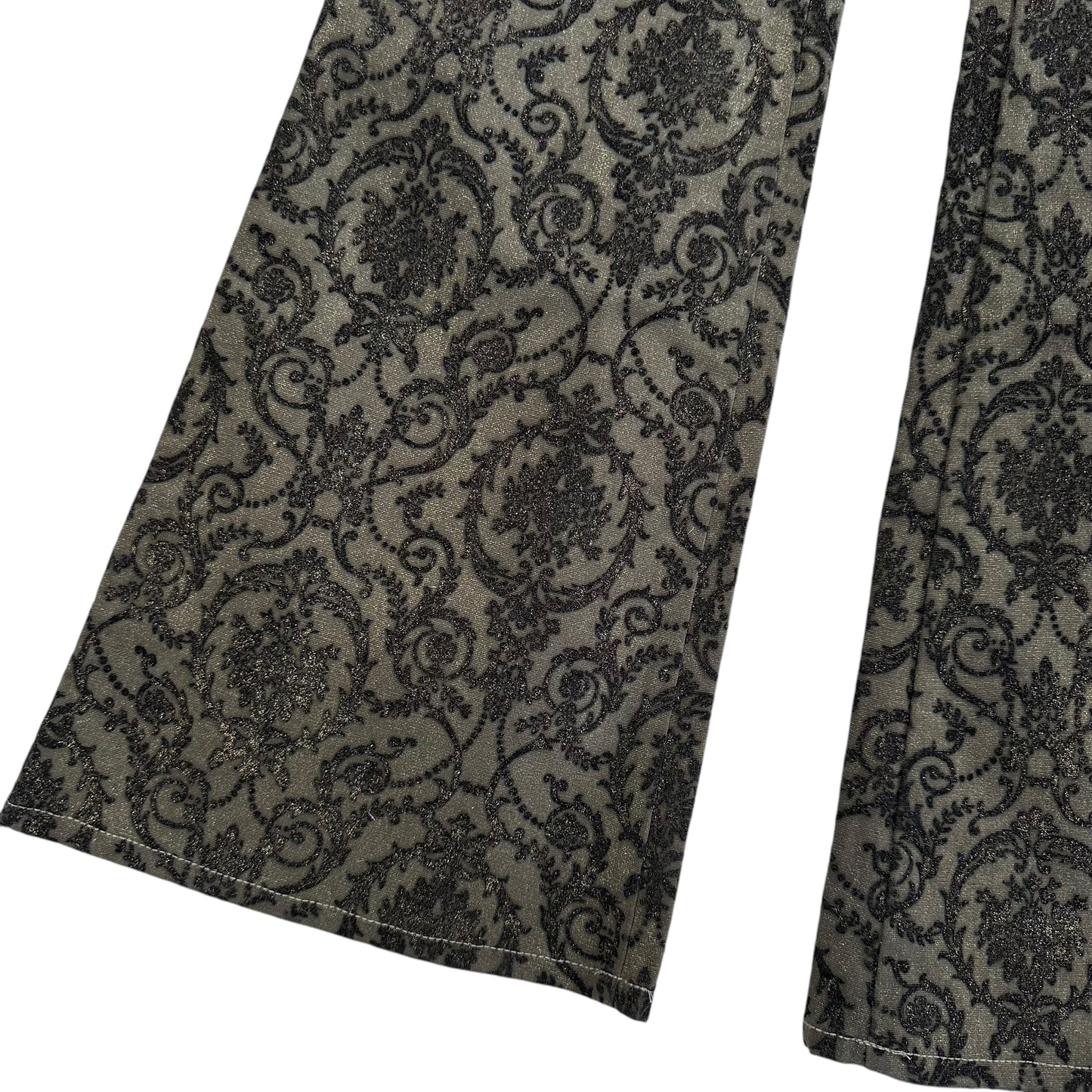 Roberto Cavalli F/W 2006 Black Velvet Damask Printed Flare Pants