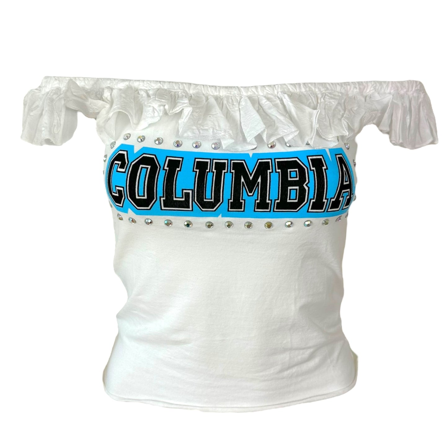 D&G Dolce & Gabbana Colombia Off Shoulder Graphic Top