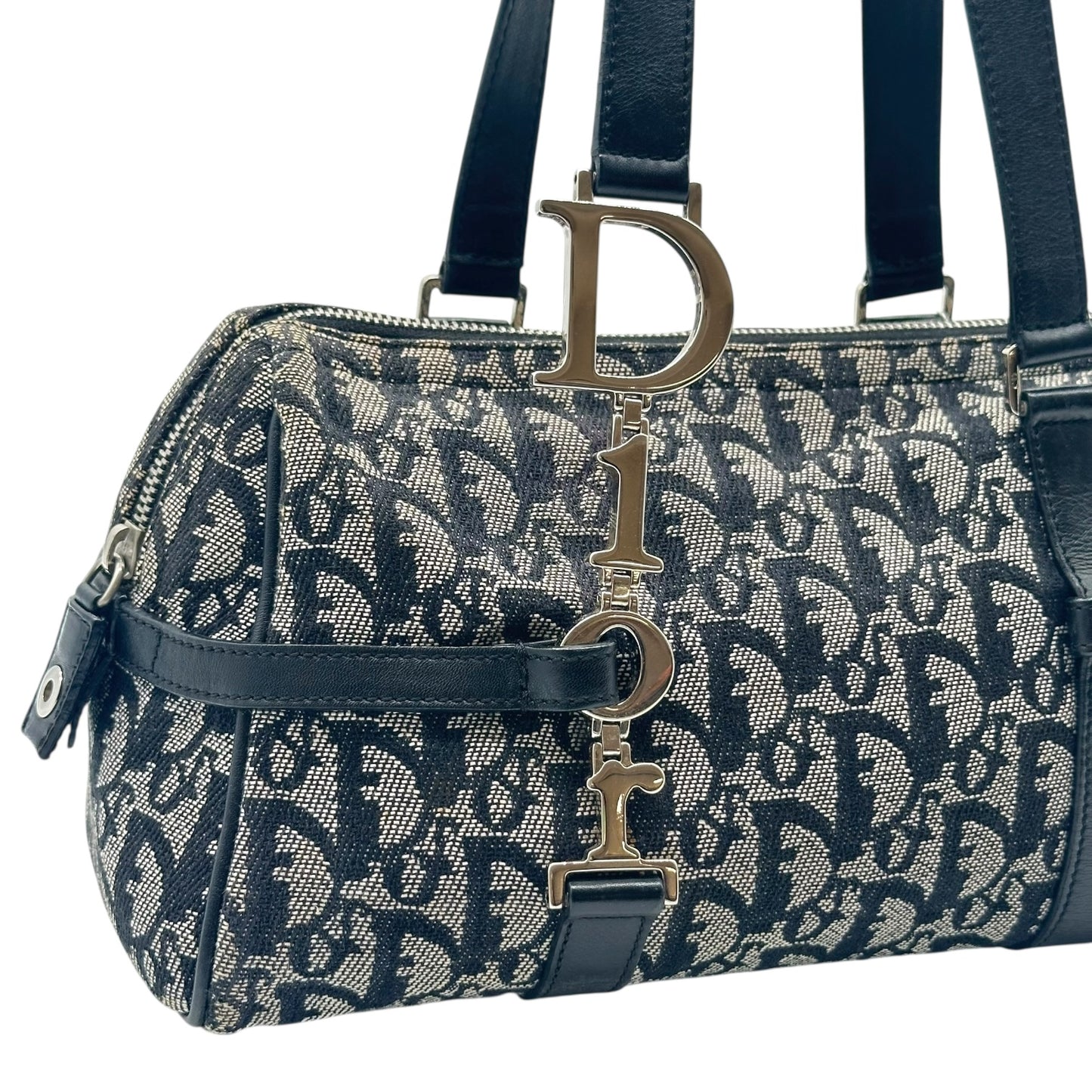 Christian Dior Black Trotter Monogram Small Logo Charm Bag