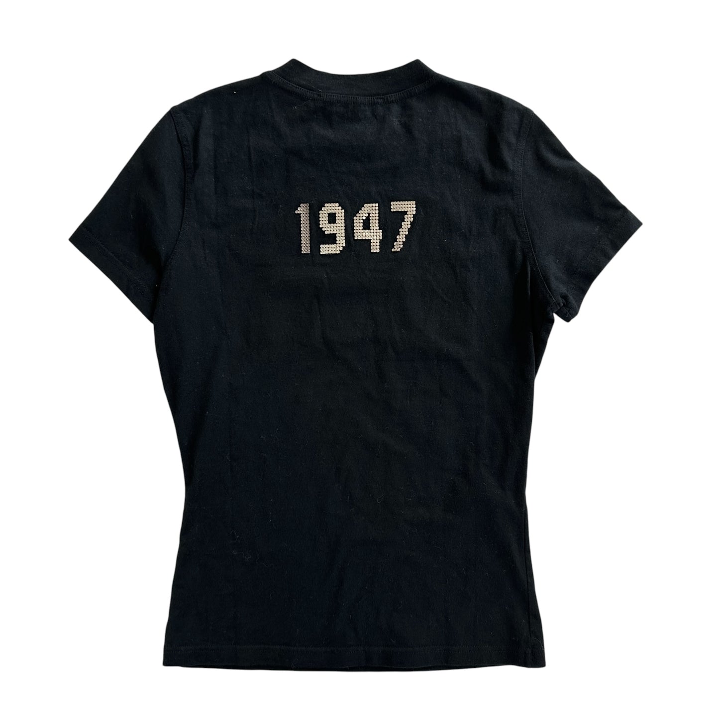 Christian Dior F/W 2003 J'Adore Dior Black Chainmail Logo T-Shirt - Outfit Repeater