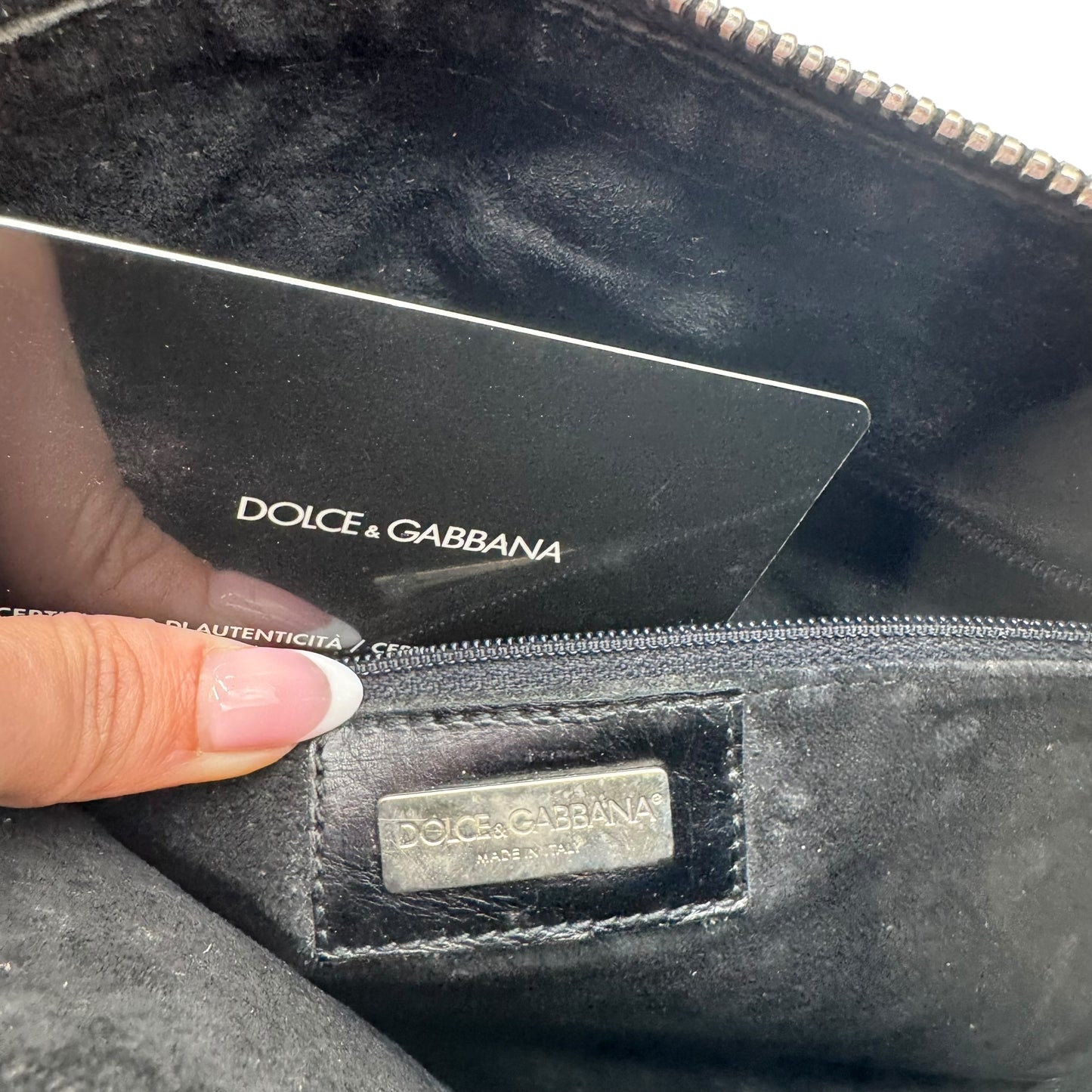 Dolce & Gabbana Black Patent Leather Pierced & Studded Shoulder Bag - Outfit Repeater