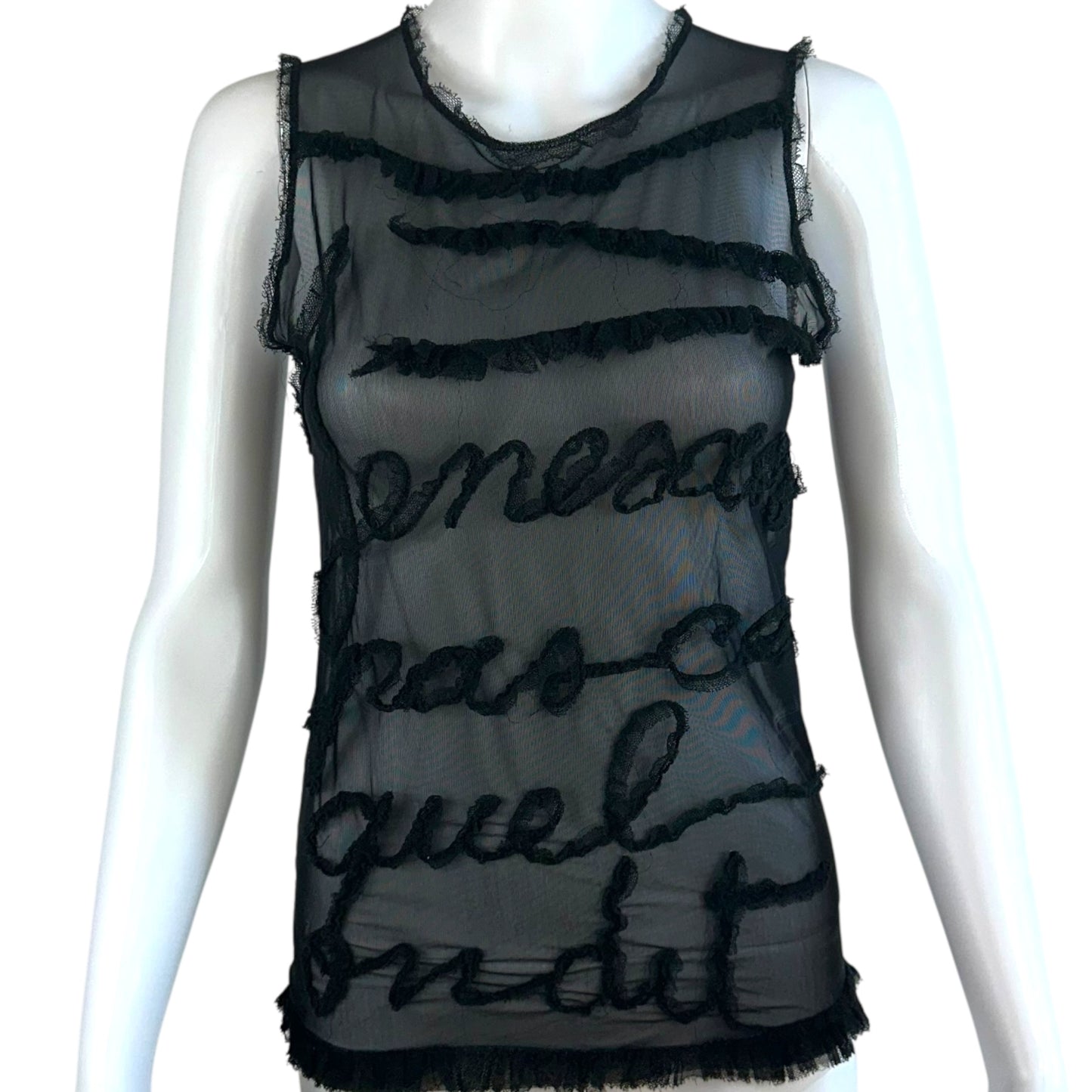 Jean Paul Gaultier Black Mesh Logo Tank