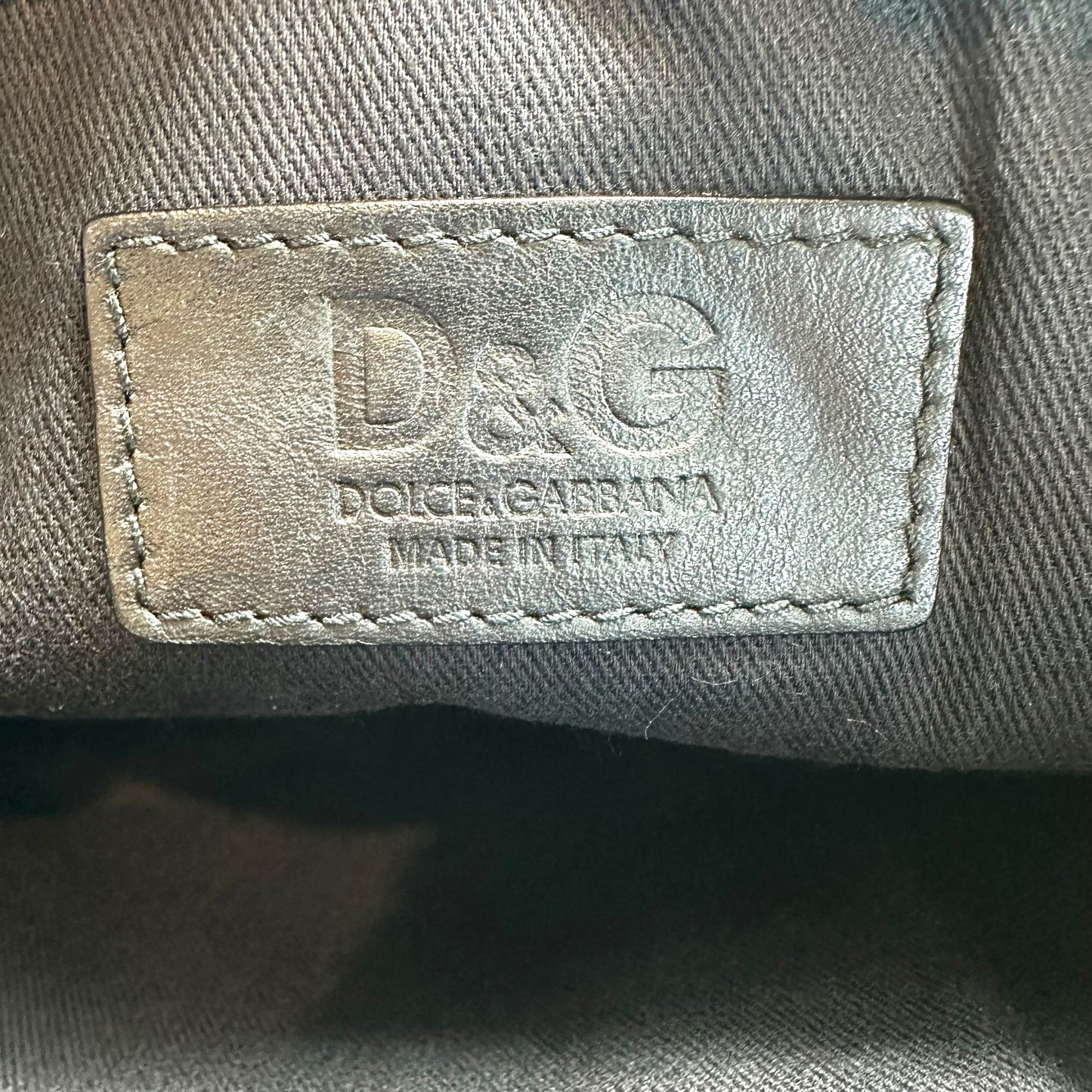 D&G Dolce & Gabbana Safety Pin Union Jack Black Leather Waist Bag