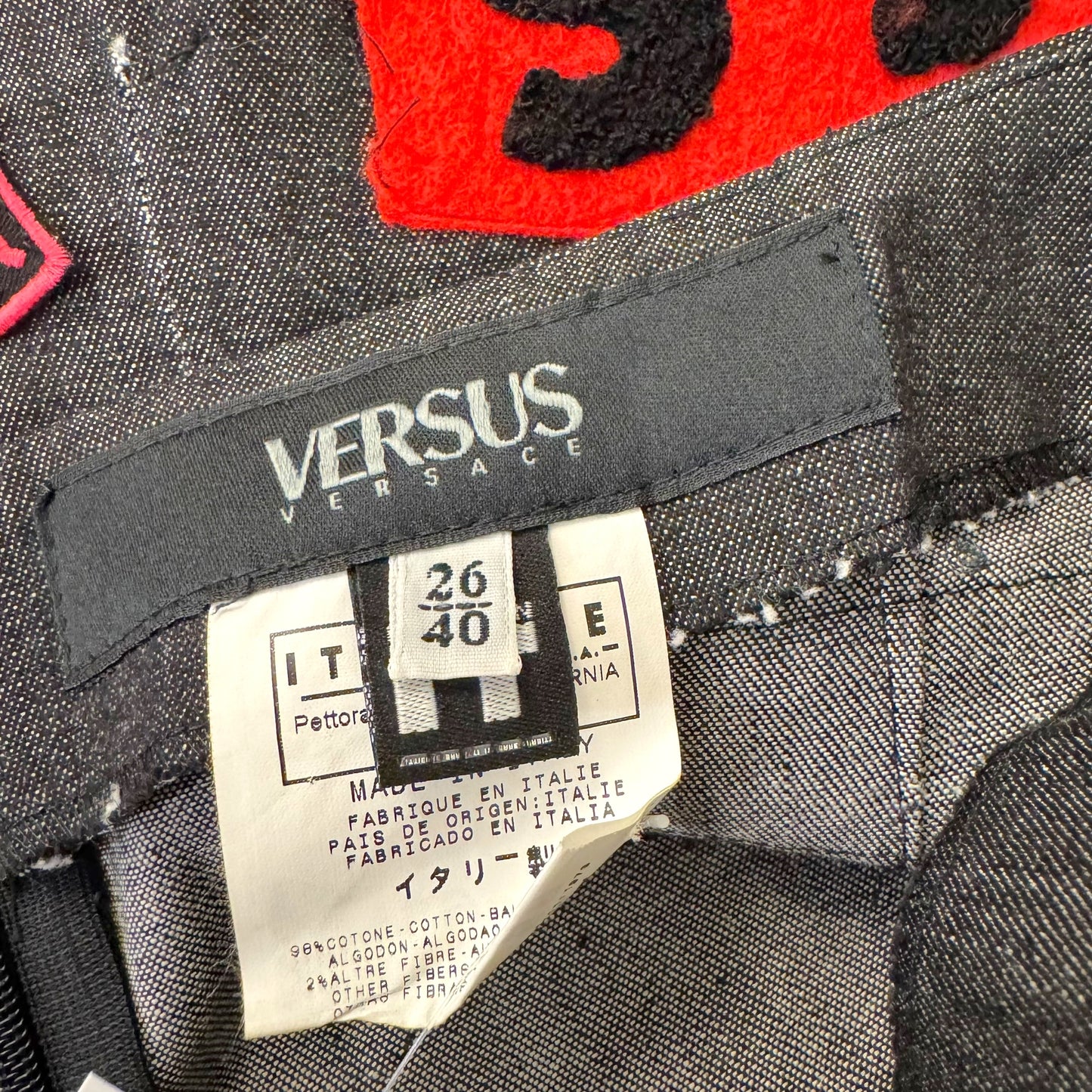 Versace Versus Logo Patch Denim Midi Skirt - Outfit Repeater