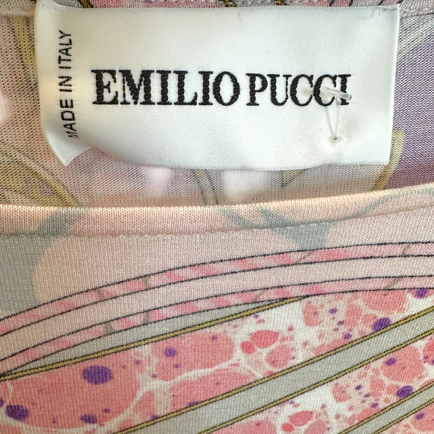 Emilio Pucci Mini Dress Pink Gray Dolman Longsleeve