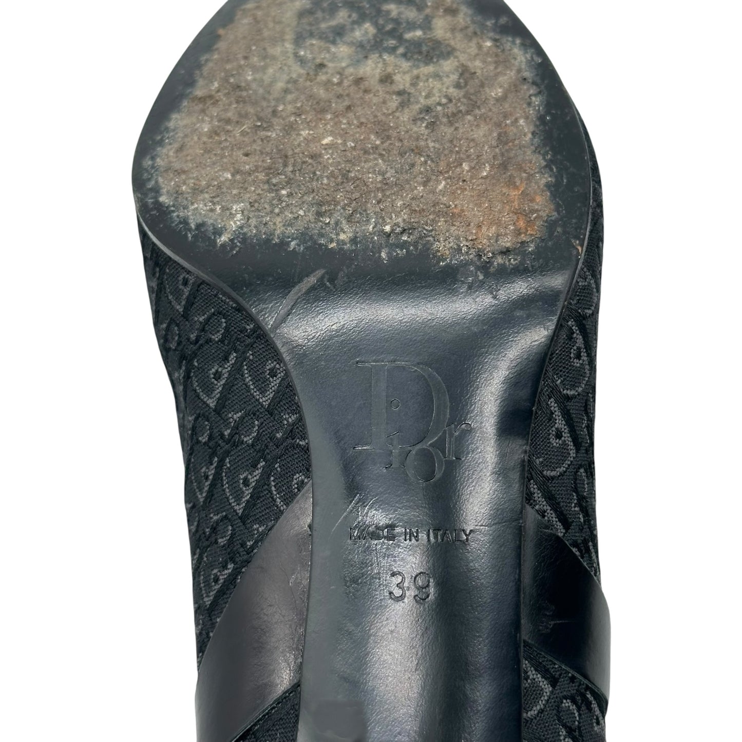 Christian Dior Black Monogram Pointed Toe Heeled Boots