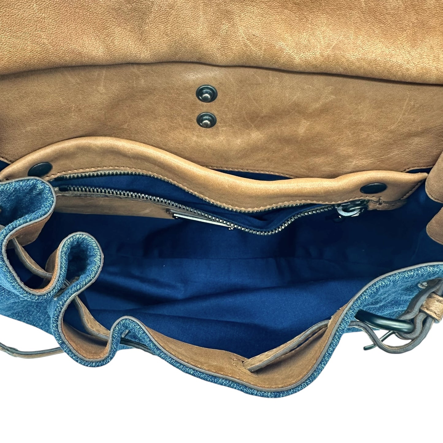 Miu Miu Denim & Leopard Print Ponyhair 2-Way Bag