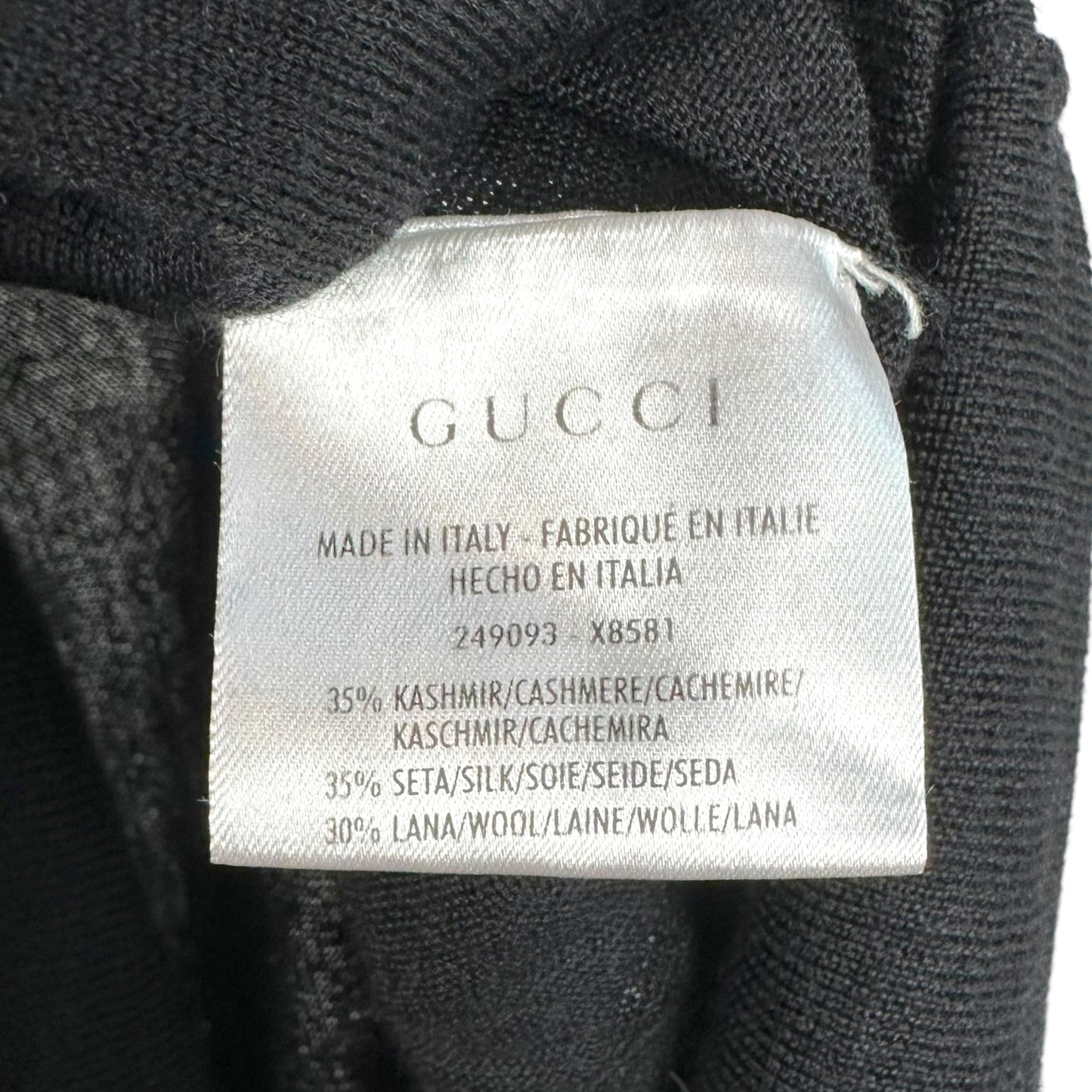 Gucci Black Cashmere & Wool Knit Dolman Sleeve Tunic Top