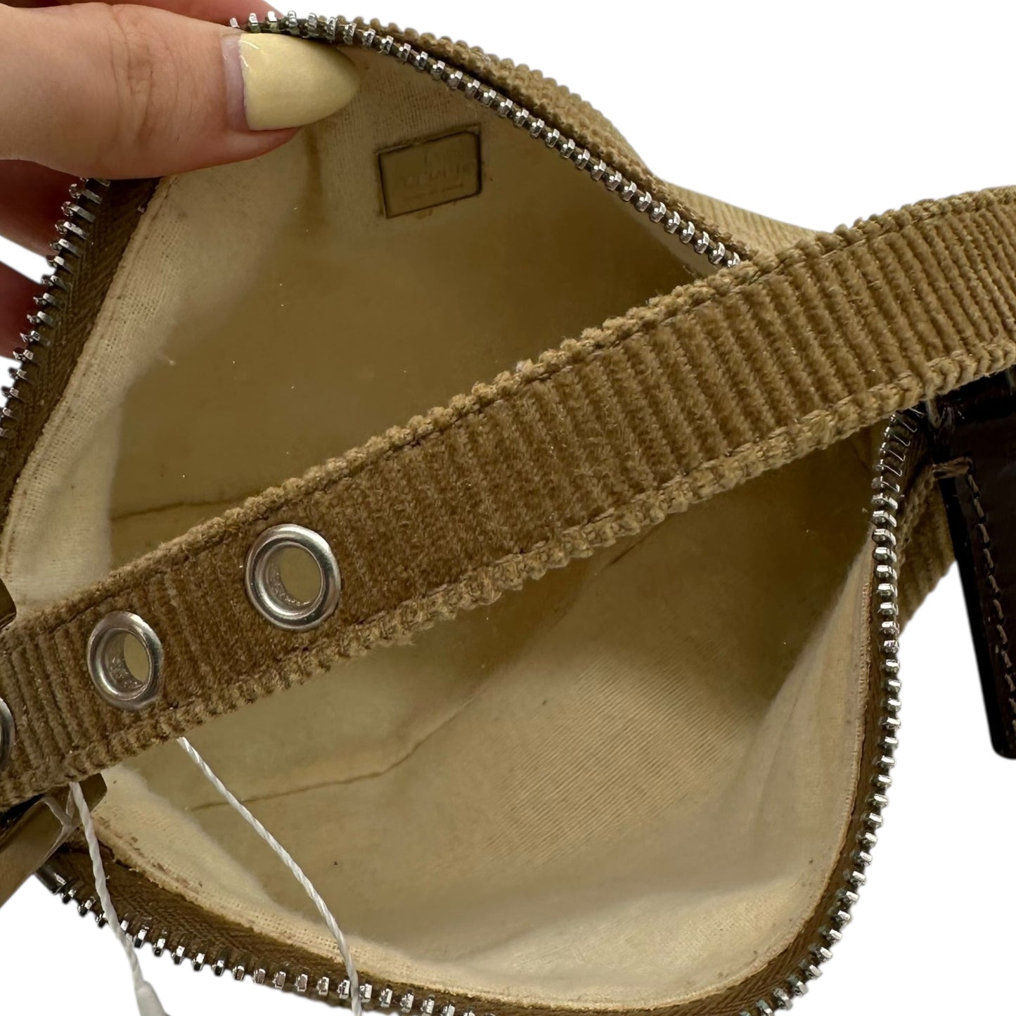 Fendi Brown Corduroy Pochette Bag