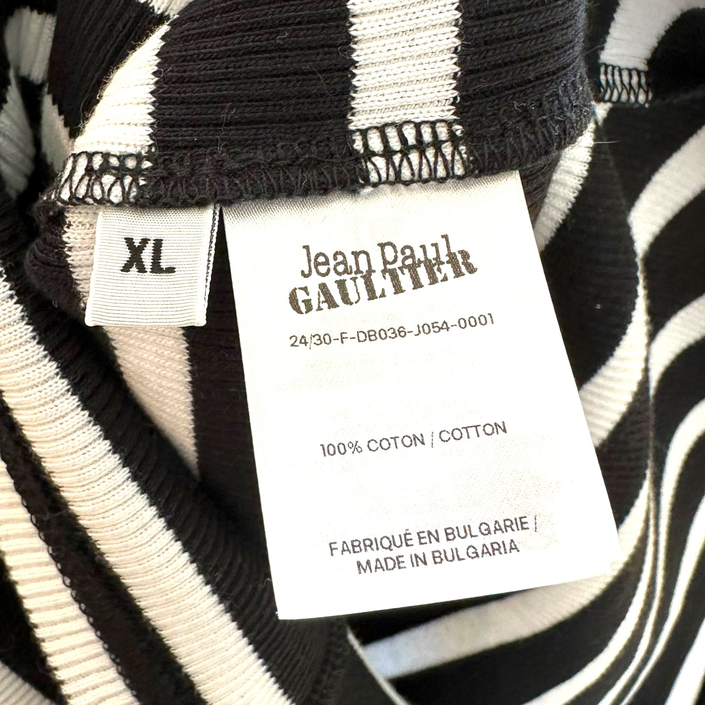 Jean Paul Gaultier Black & White Striped 'Overall' Tank