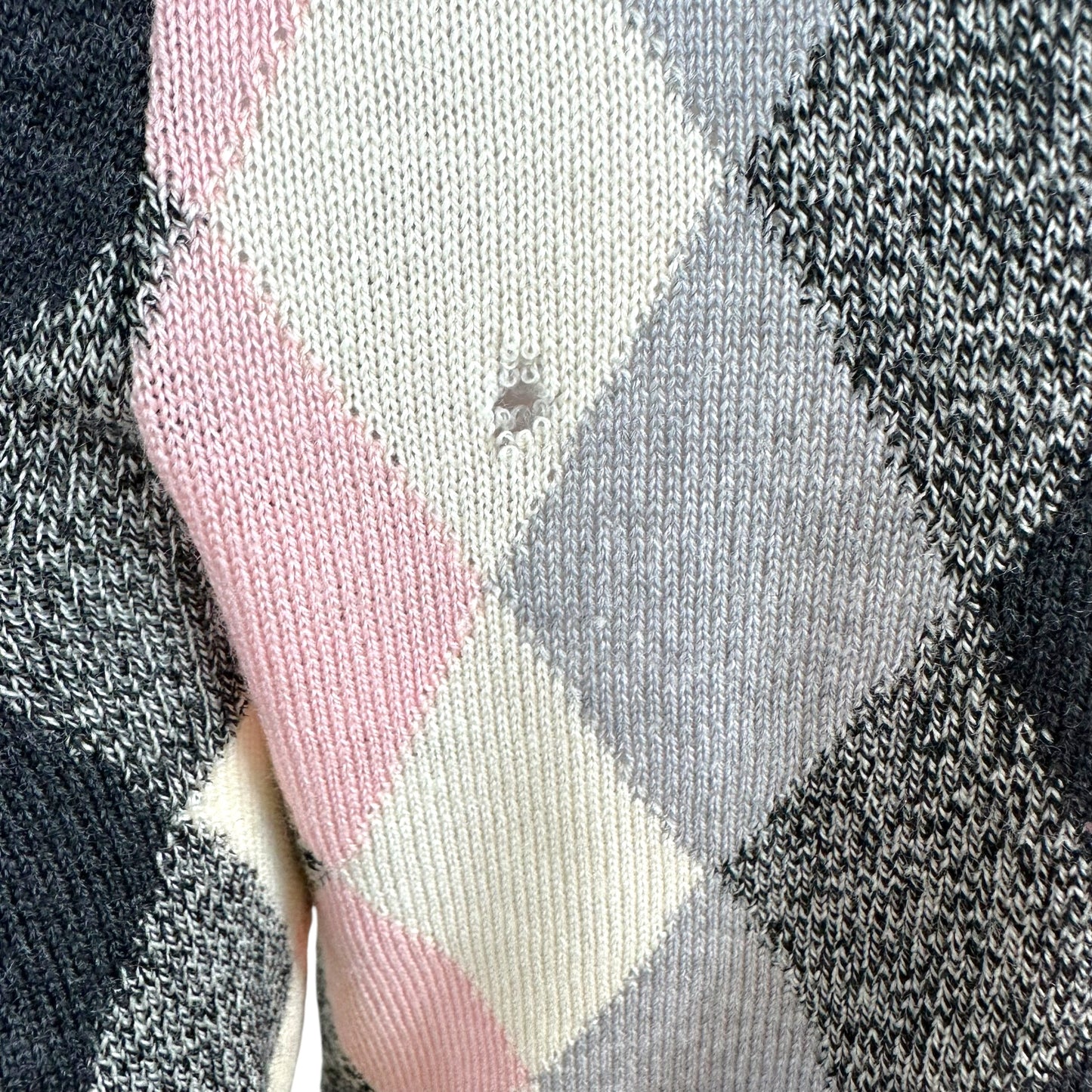 John Galliano F/W 2004 Pink & Gray Argyle Cardigan *AS IS*