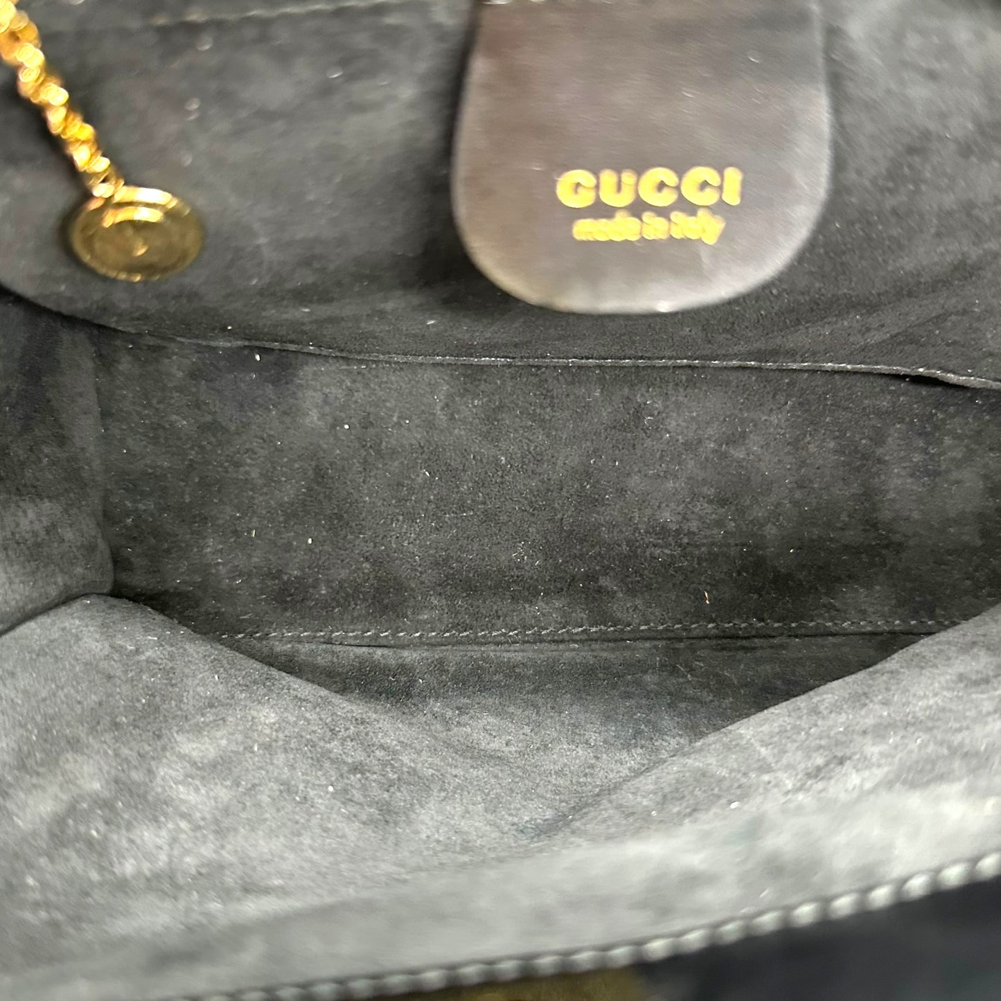 Gucci by Tom Ford Black Suede G Top Handle Bag