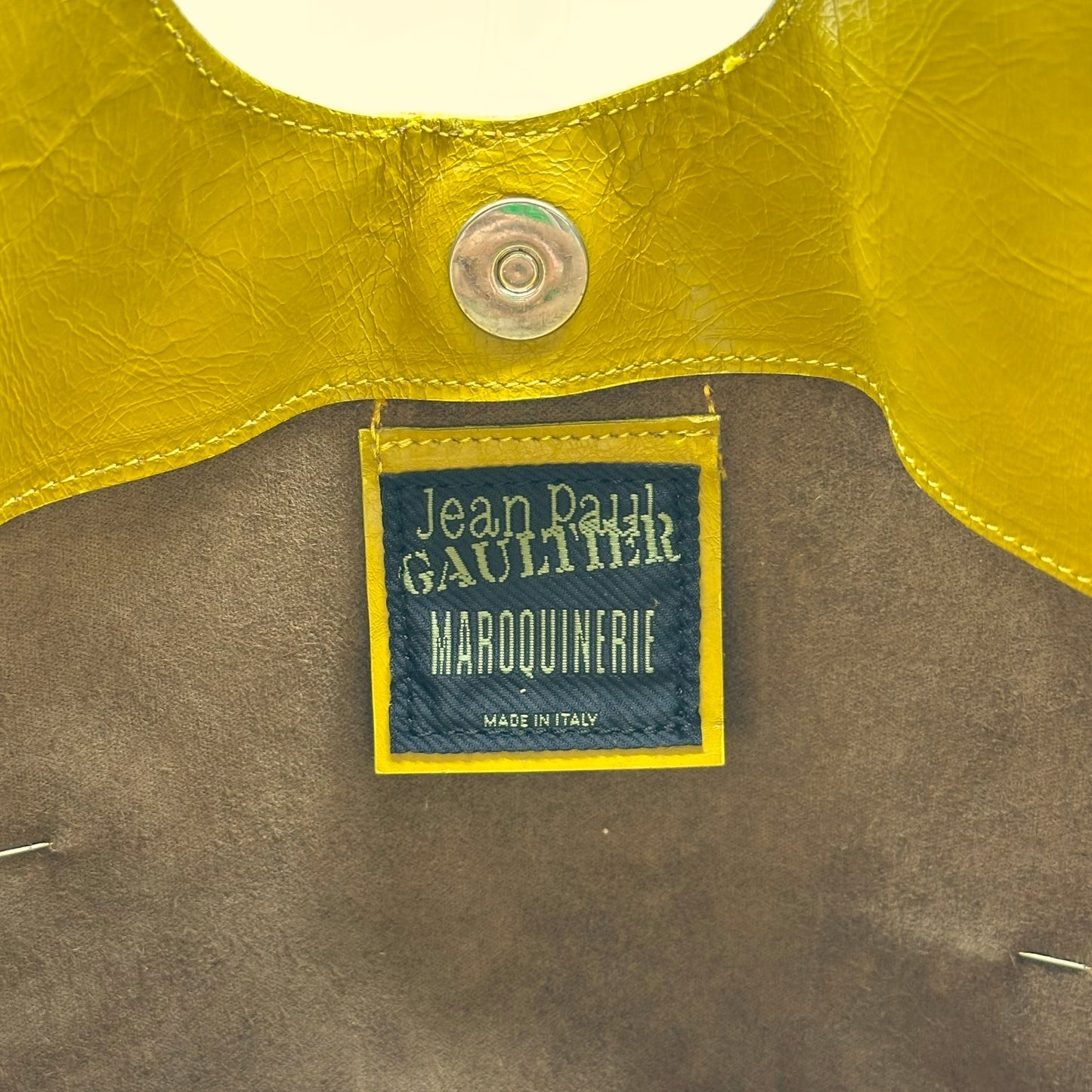 Jean Paul Gaultier Yellow Pin Embellished Round Handbag