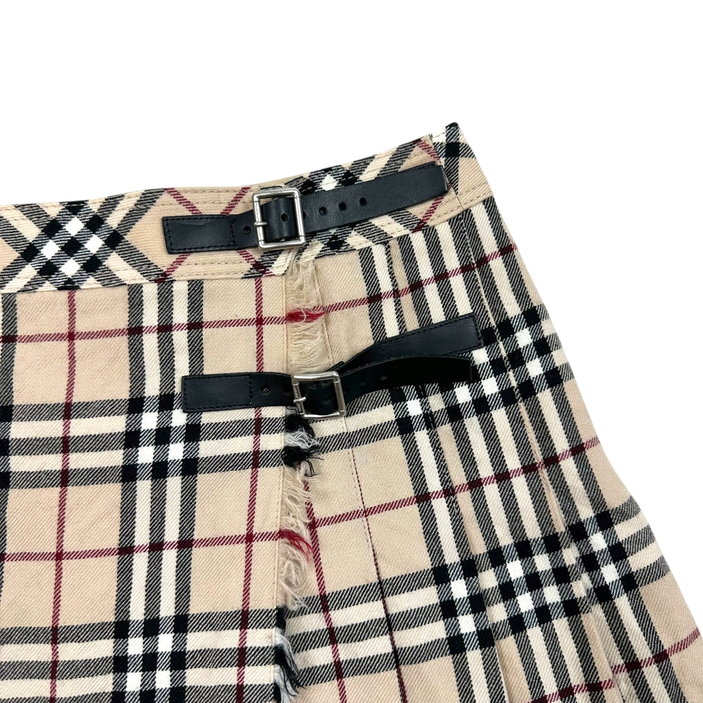 Burberry Blue Label Classic Tan Plaid Pleated Mini Skirt