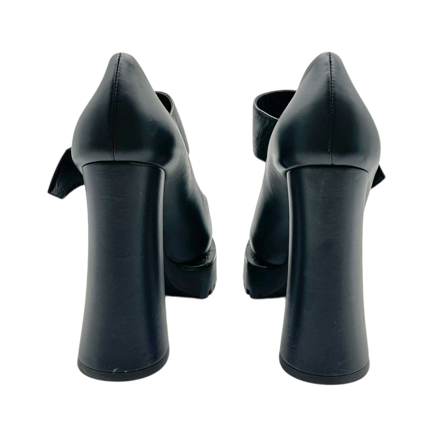 Moschino Black Leather Platform Mary Jane Heels - Outfit Repeater