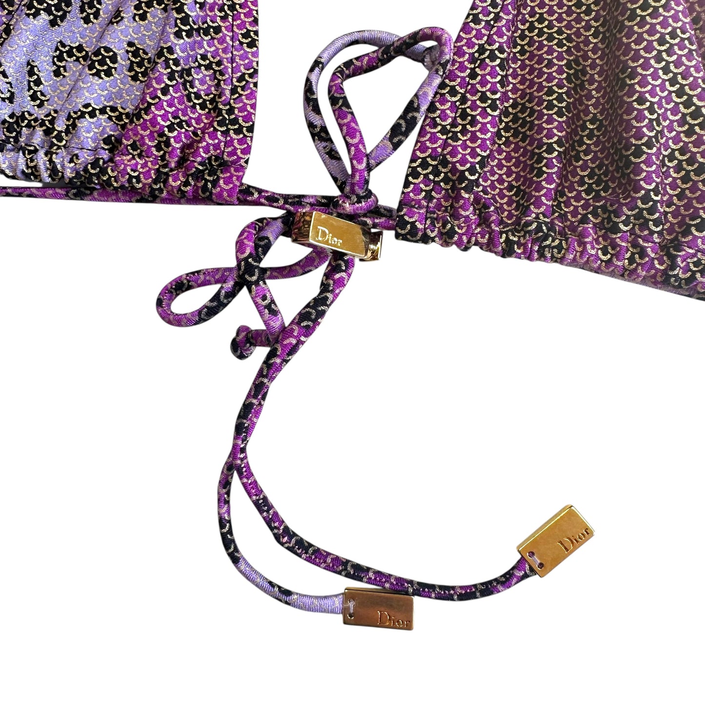 Christian Dior Purple Leopard Print Bikini