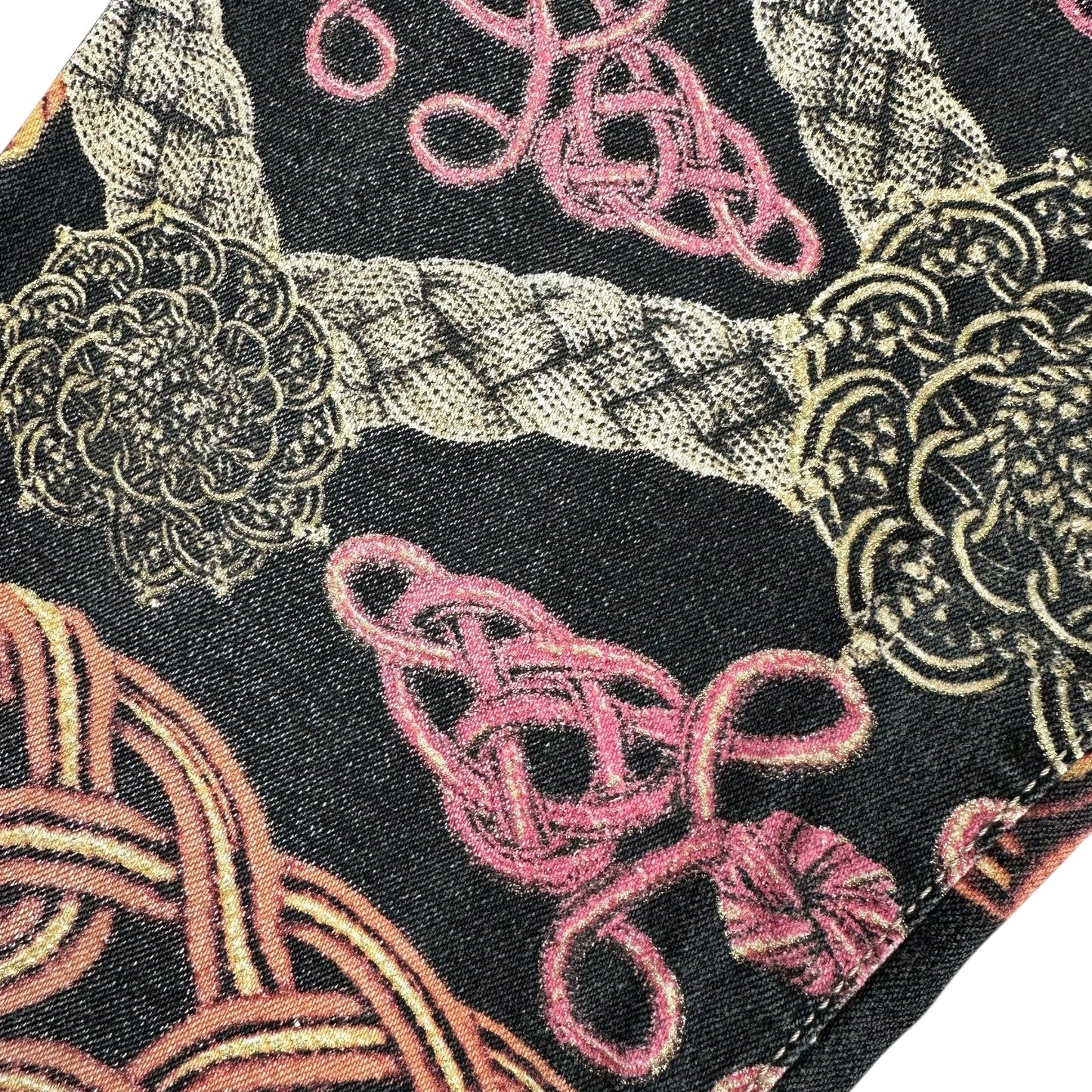Just Cavalli Roberto Cavalli Black & Pink Rope Printed Jeans