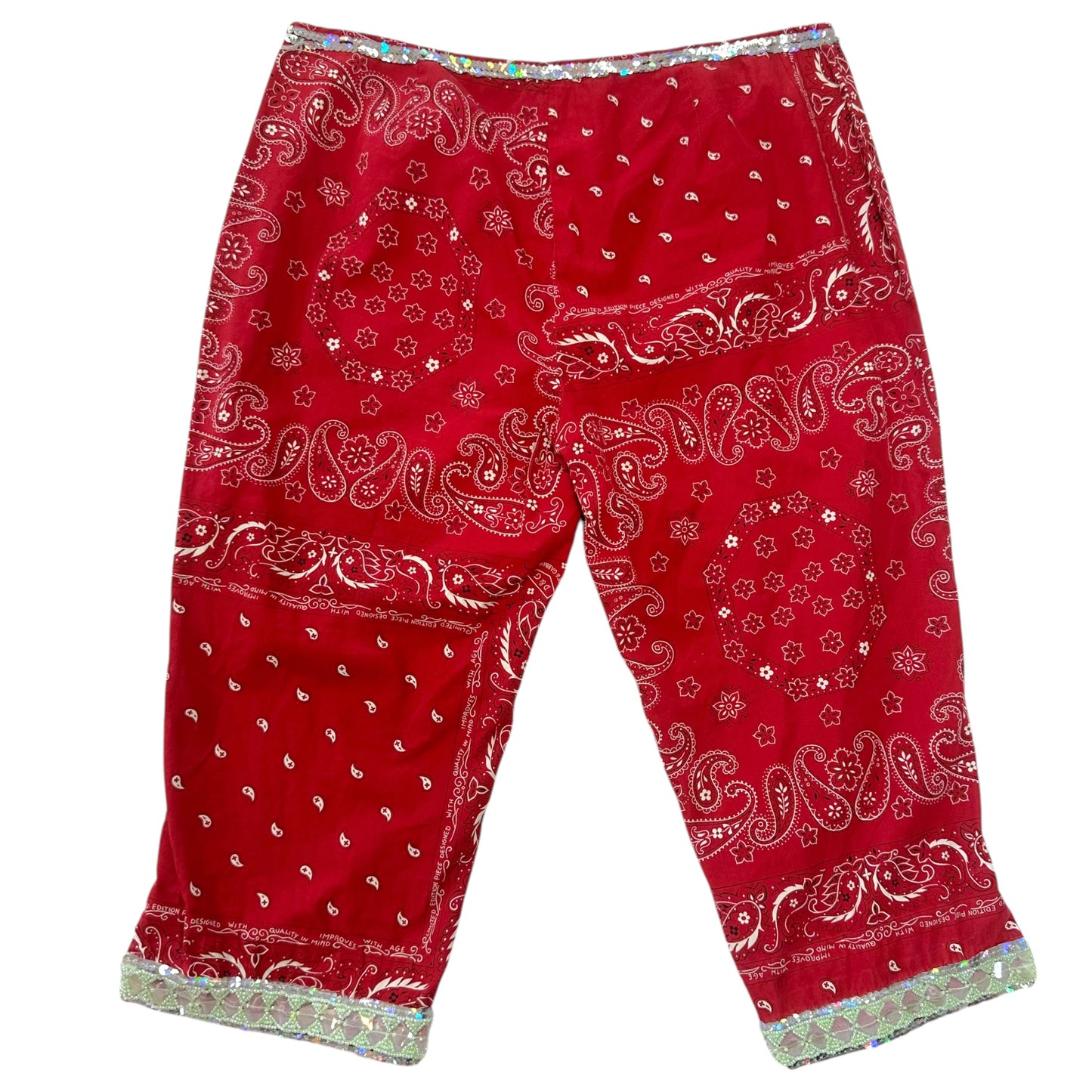 (RARE) D&G Dolce & Gabbana Sequin Trim Bandana Capri Pants - Outfit Repeater