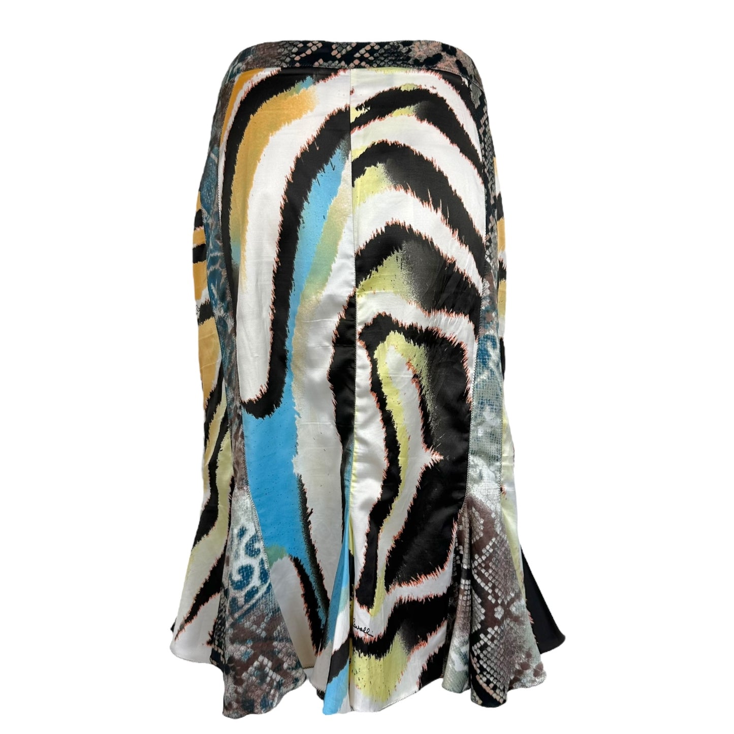 Just Cavalli Roberto Cavalli Multicolor Animal Print Silk Midi Skirt