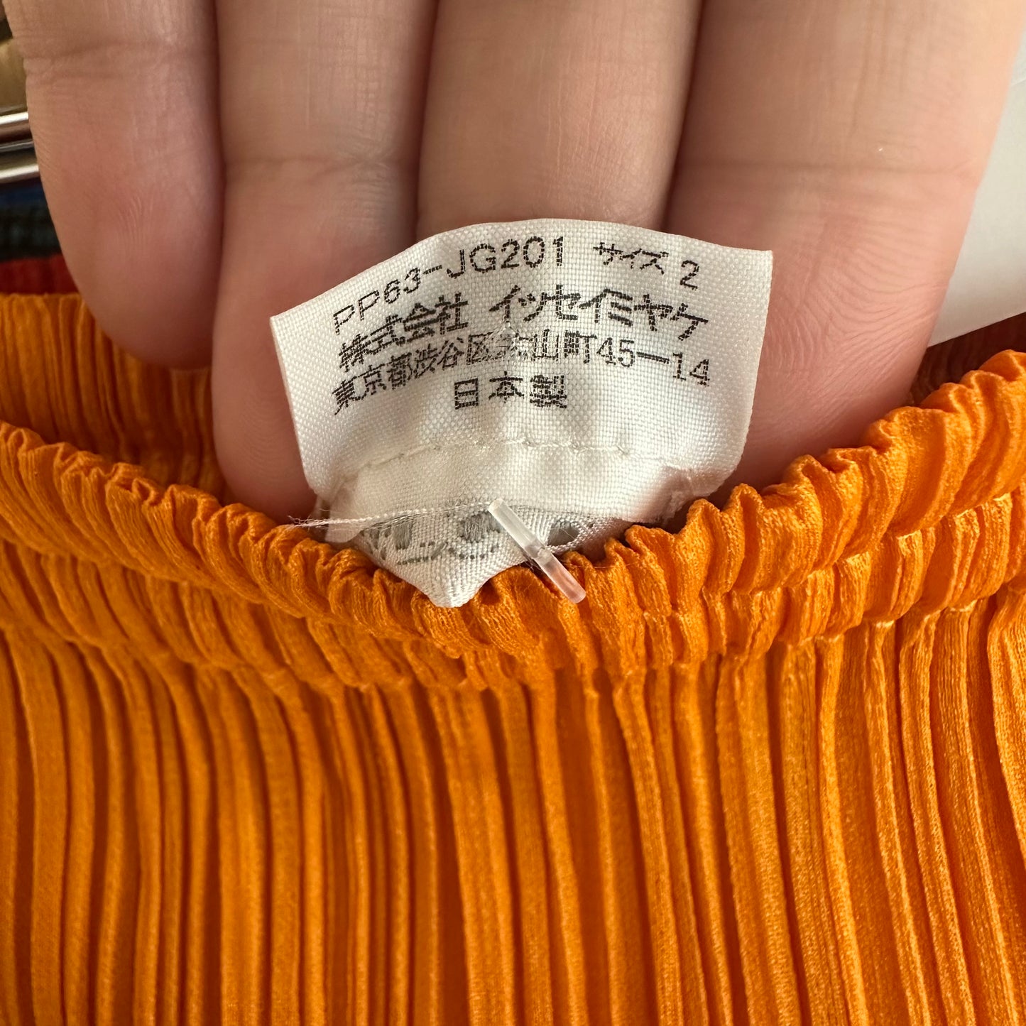 Issey Miyake Pleats Please Orange Pleated Maxi Skirt