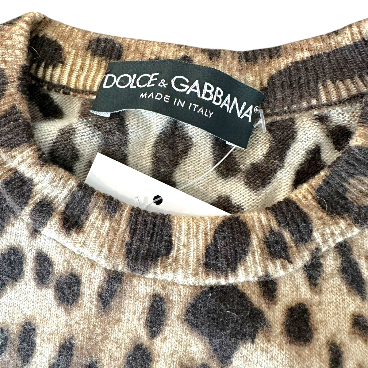 Dolce & Gabbana Leopard Print Wool & Cashmere Knit Sleeveless Top