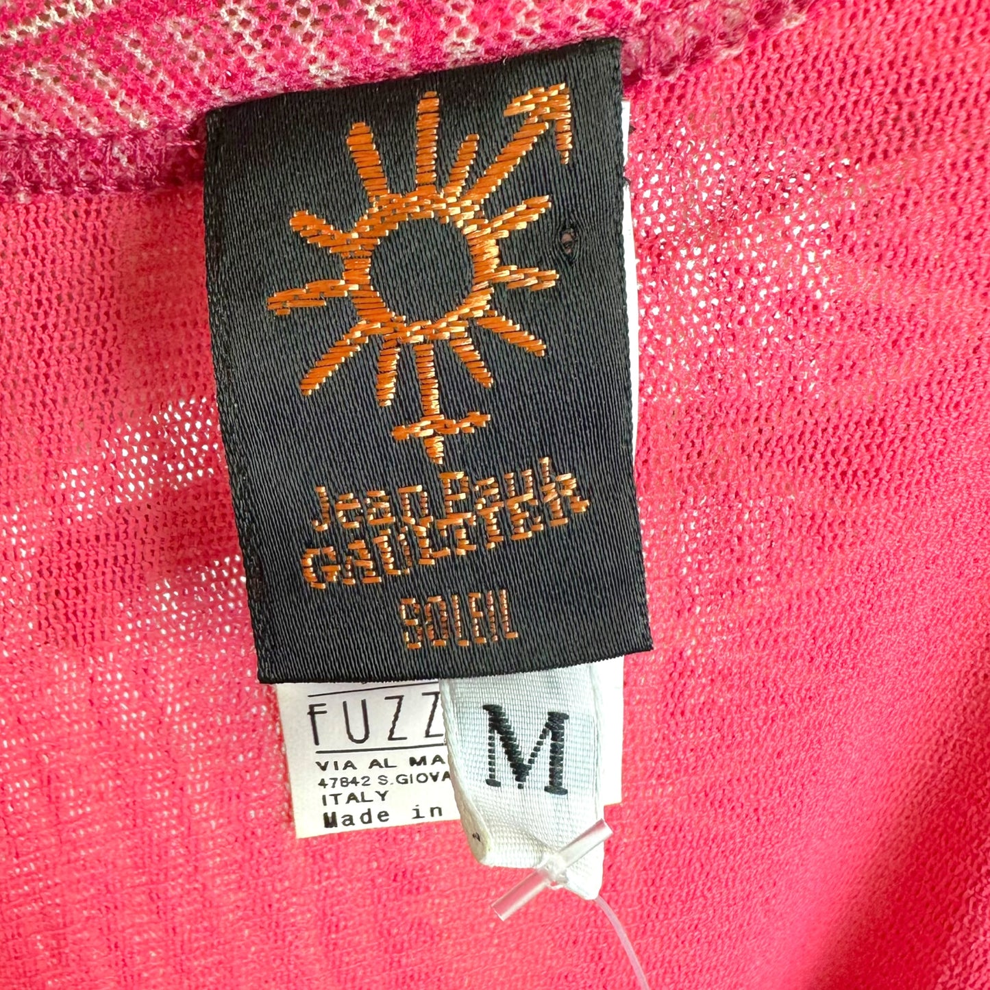 Jean Paul Gaultier Mini Dress Pink Tribal Print Mesh