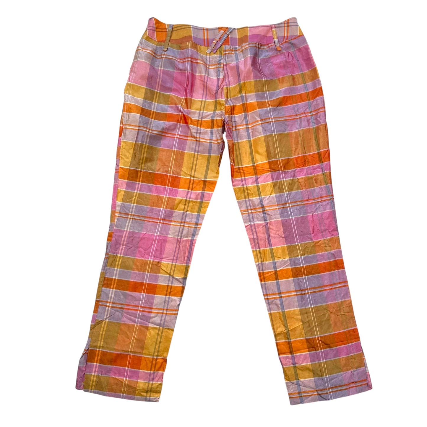 Dolce & Gabbana Multicolor Plaid Silk Capri Pants
