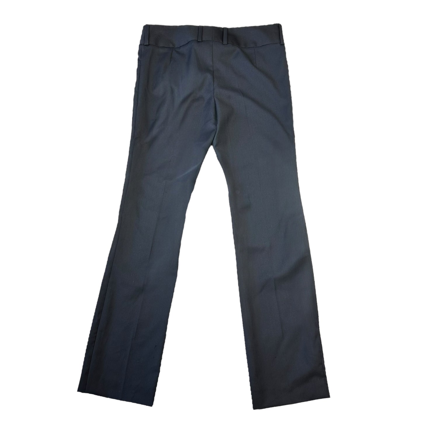 Dolce & Gabbana Gray Wool Low Rise Striped Slacks