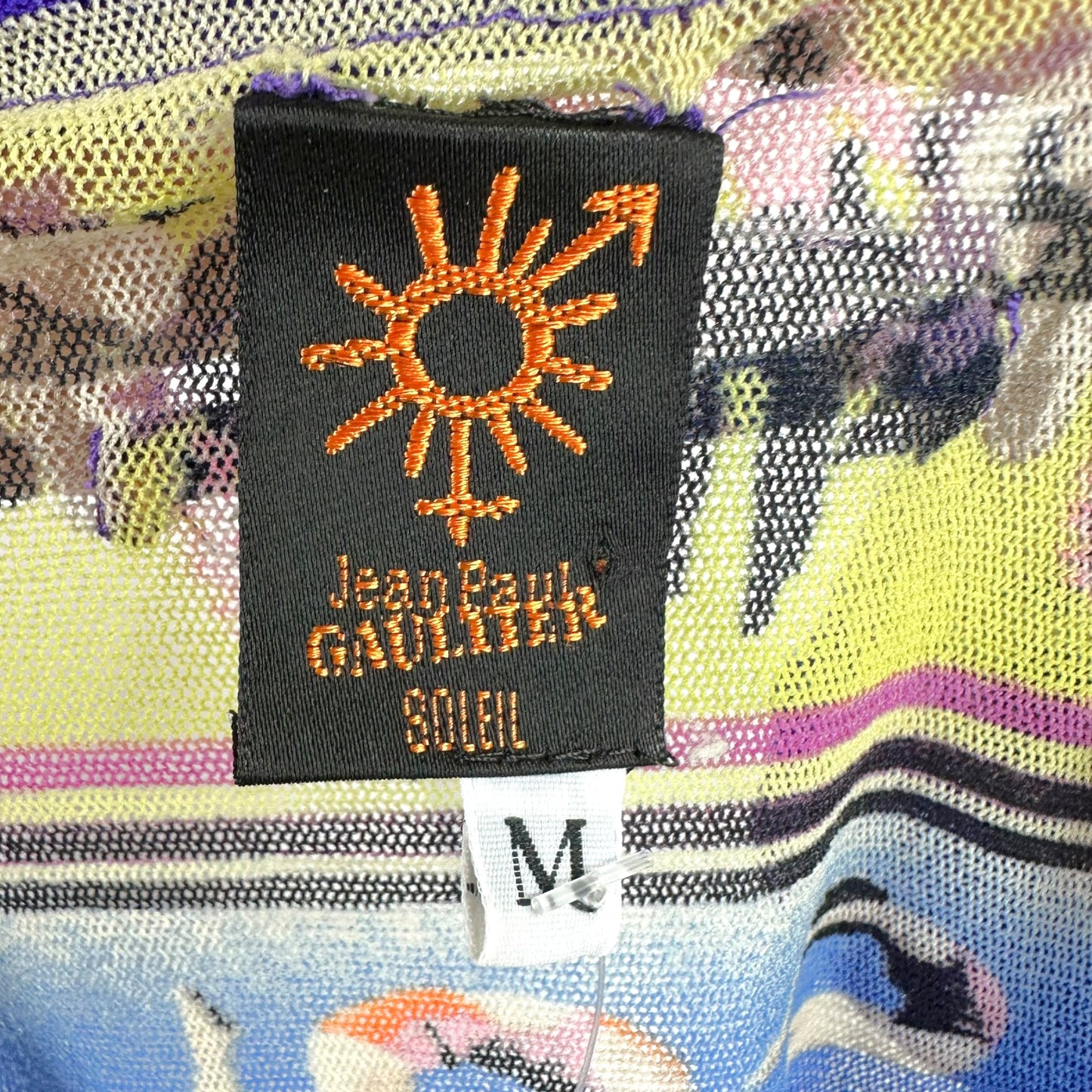 Jean Paul Gaultier Soleil Purple & Yellow Multicolor Printed Mesh Tank