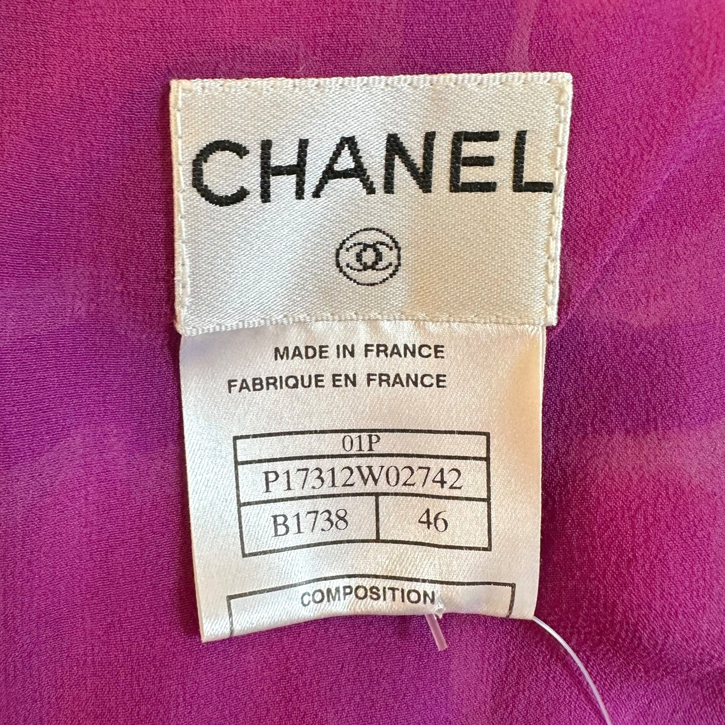 Chanel S/S 2001 Silk Pink & Purple Watercolor Midi Skirt