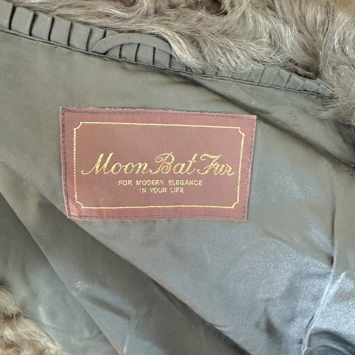 Moonbat Fur Brown Curly Lamb Fur Belted Coat