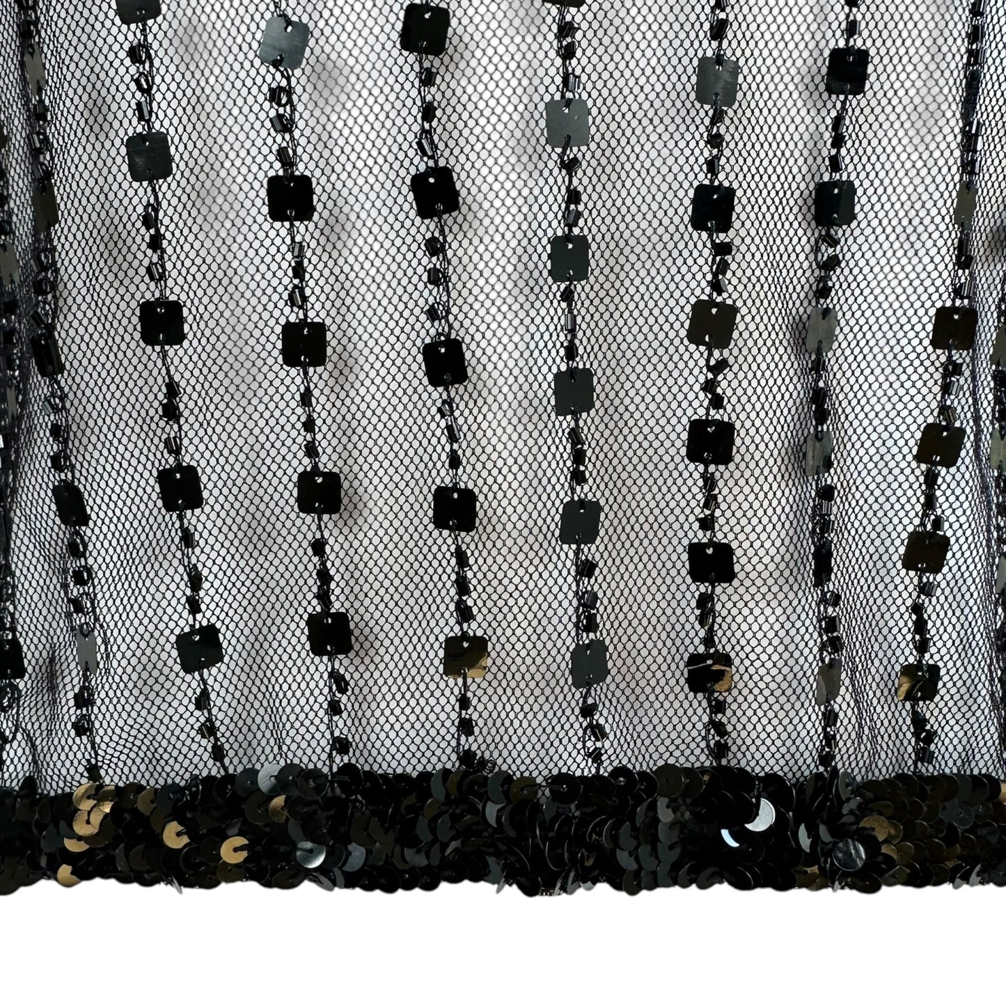 Vivienne Tam Black Sequin Mesh Tank Top