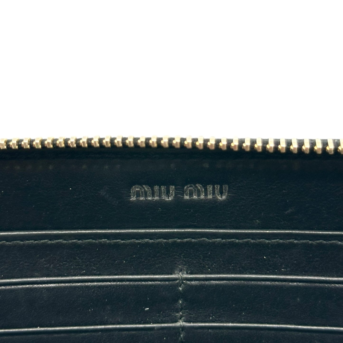 Miu Miu Black Leather Studded & Rhinestone Long Wallet - Outfit Repeater