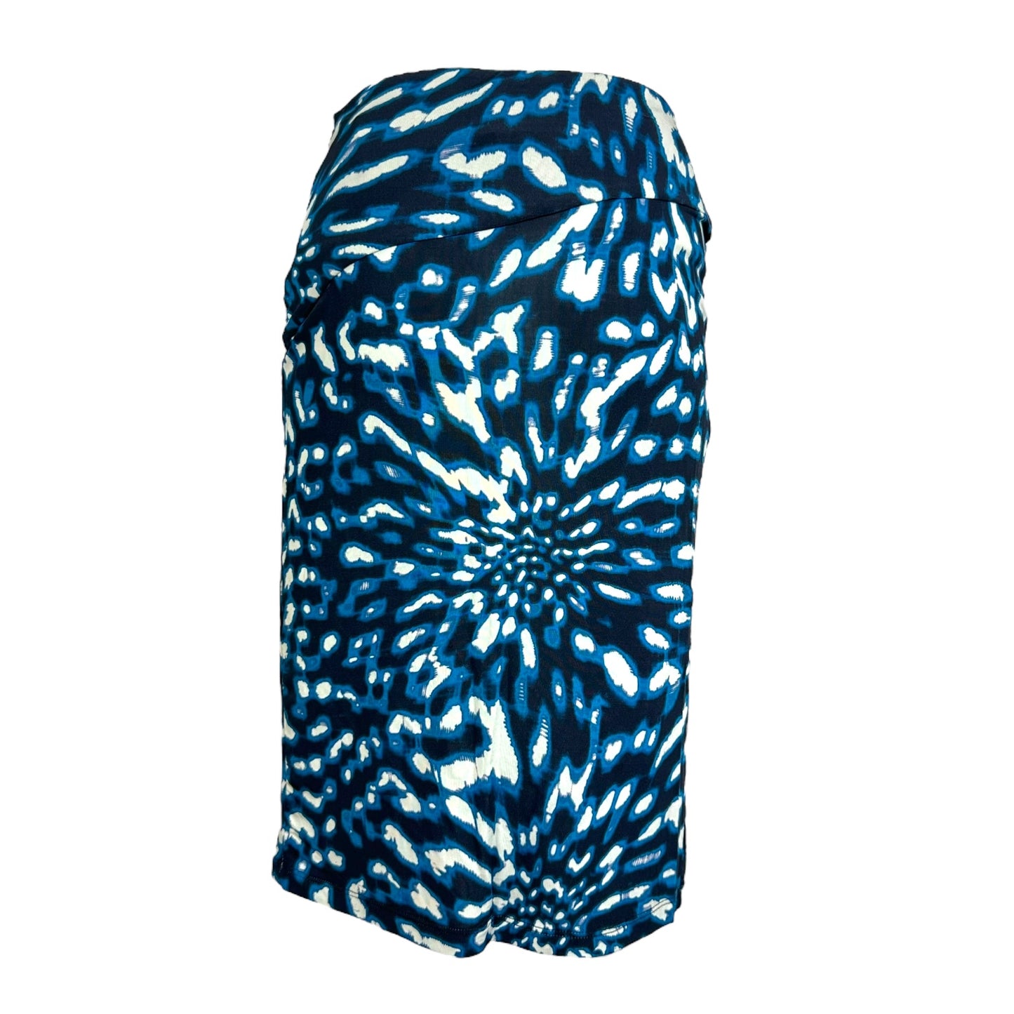 Just Cavalli Roberto Cavalli Black & Blue Printed Midi Skirt
