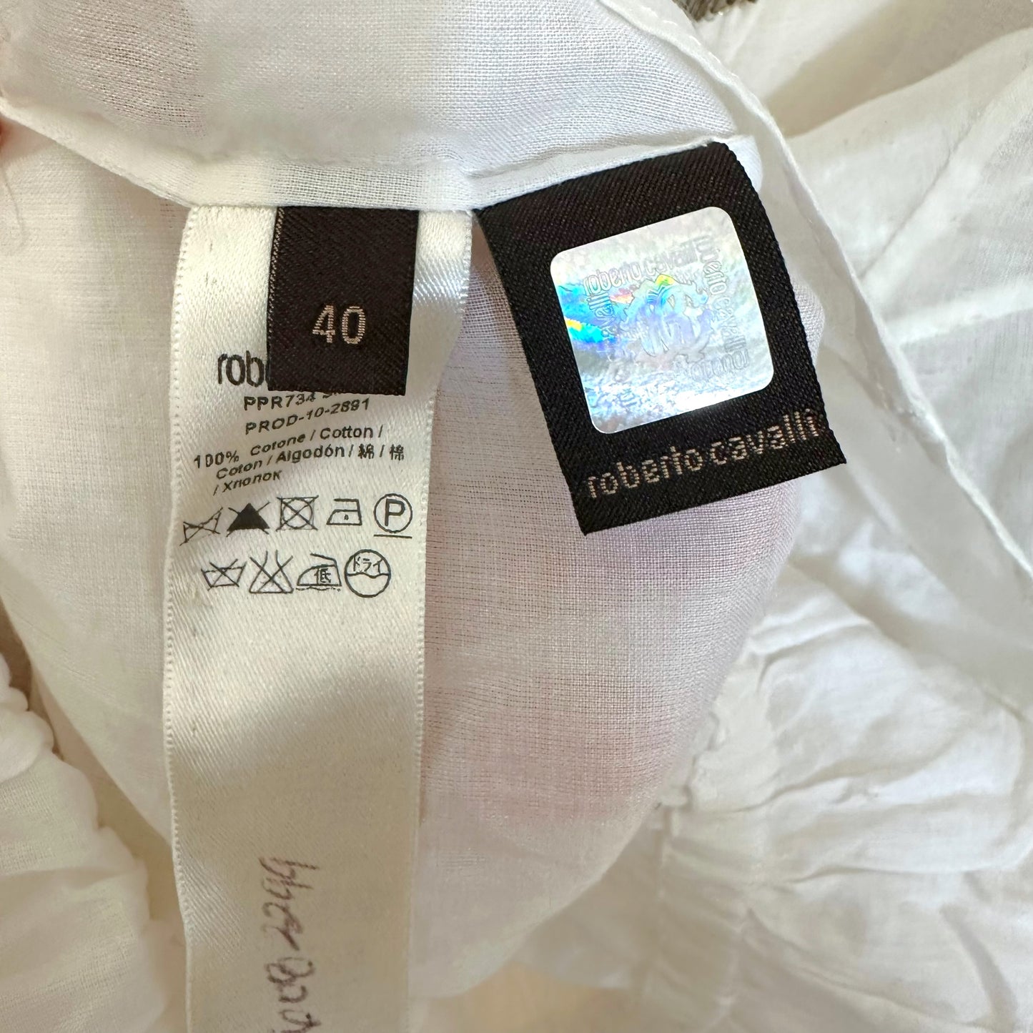 Roberto Cavalli White Beaded Peasant Blouse - Outfit Repeater