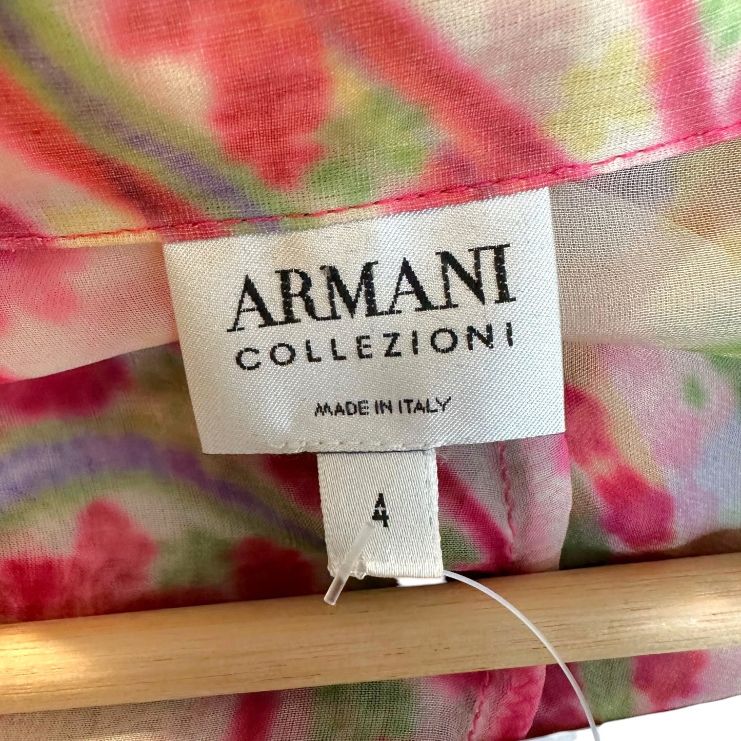 Armani Collezioni Pink Paisley Print Silk Blouse