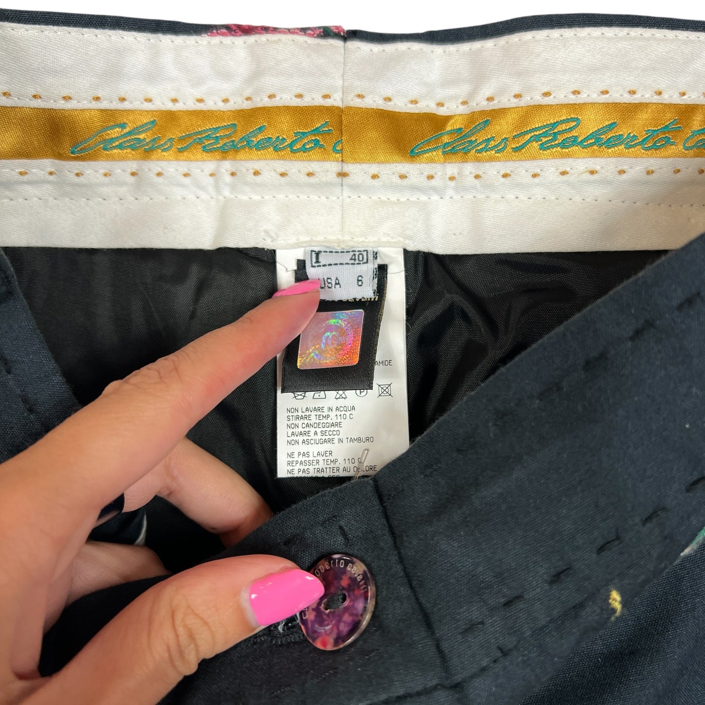 Roberto Cavalli Class Embroidered Capri Pants