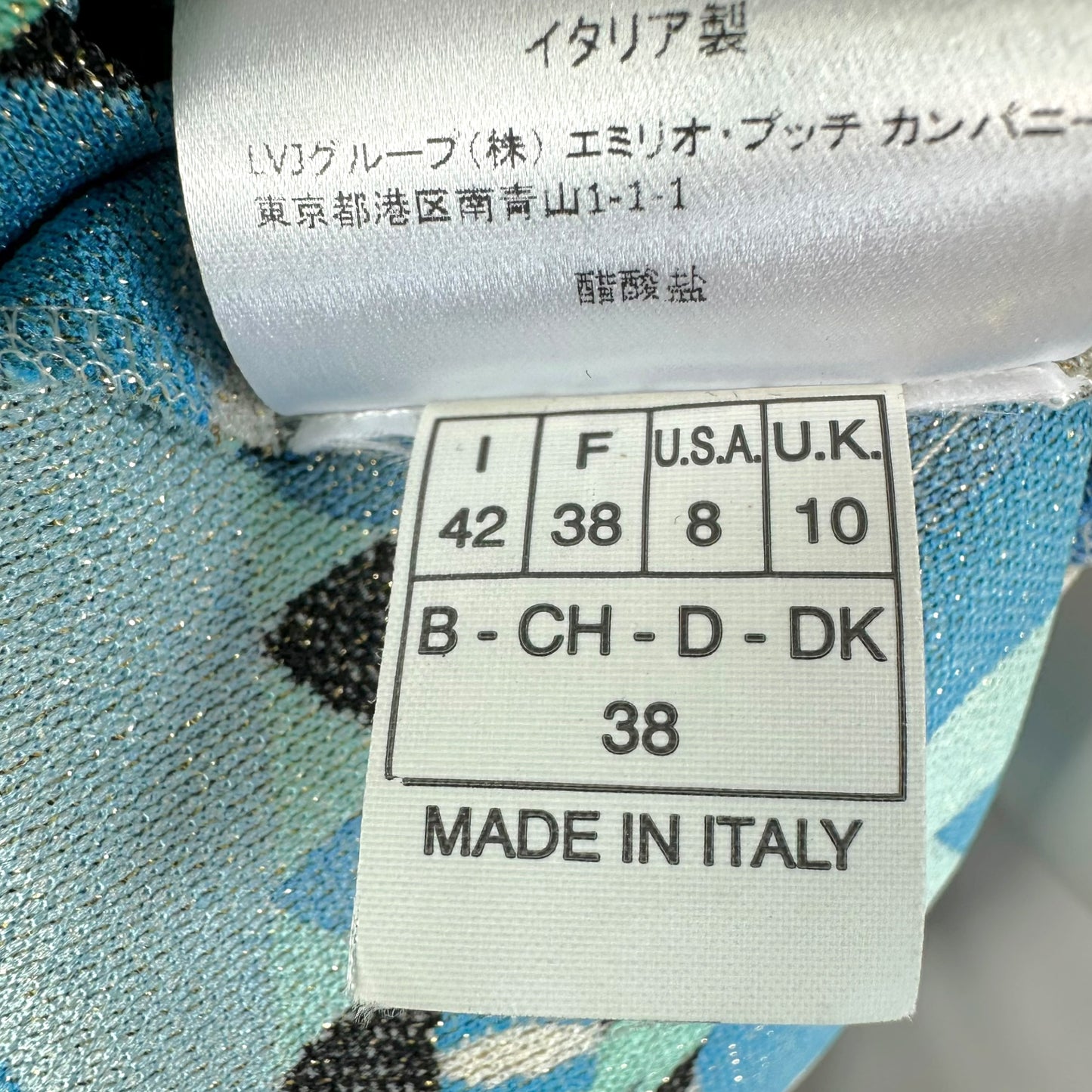 Emilio Pucci Blue Printed Metallic Dolman Sleeve Blouse