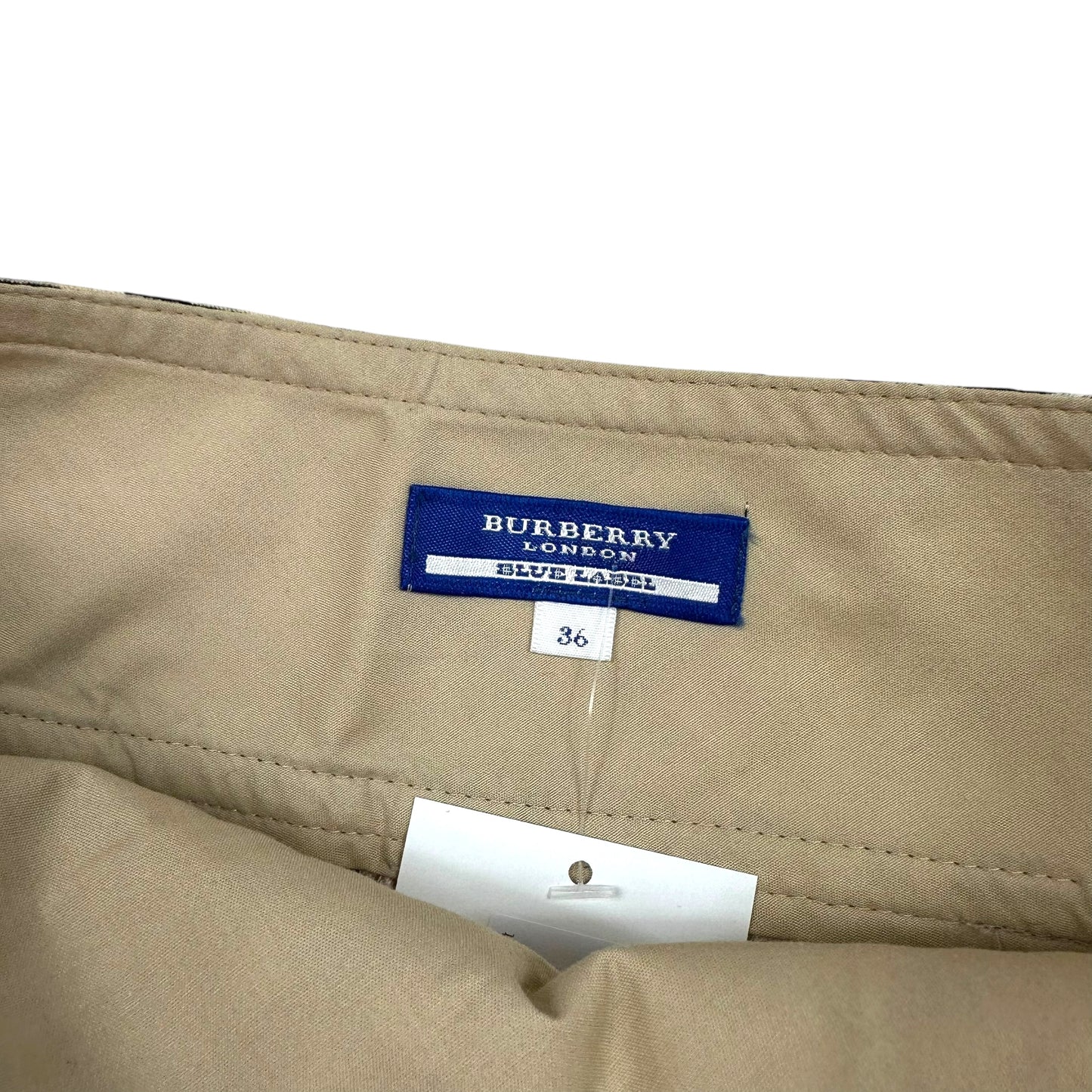 Burberry Blue Label Classic Tan Plaid Pleated Mini Skirt