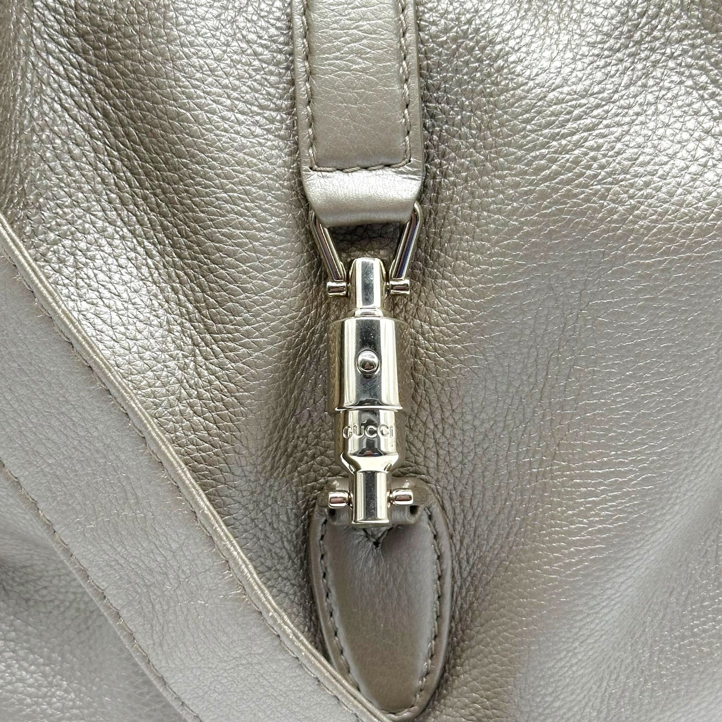 Gucci Metallic Champagne New Jackie 2-Way Hobo Bag