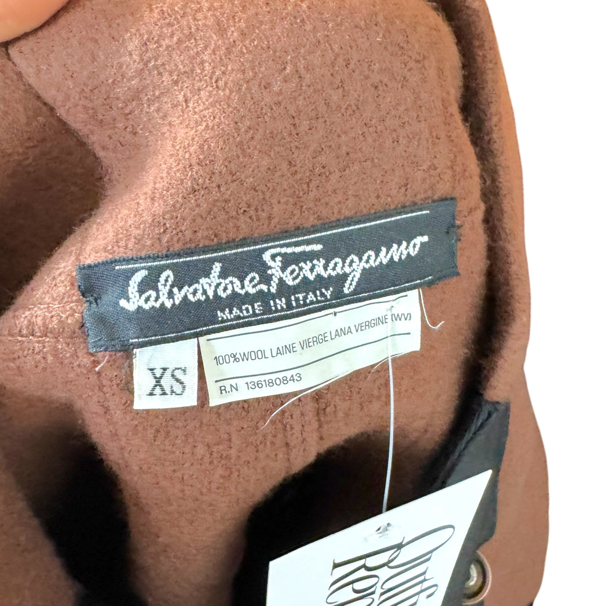 Salvatore Ferragamo Burgundy & Black Wool Knit Wide Sleeve Napoleon Jacket