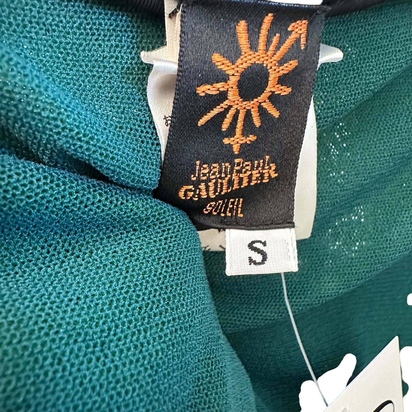 Jean Paul Gaultier Teal & Green Mesh Poncho Top