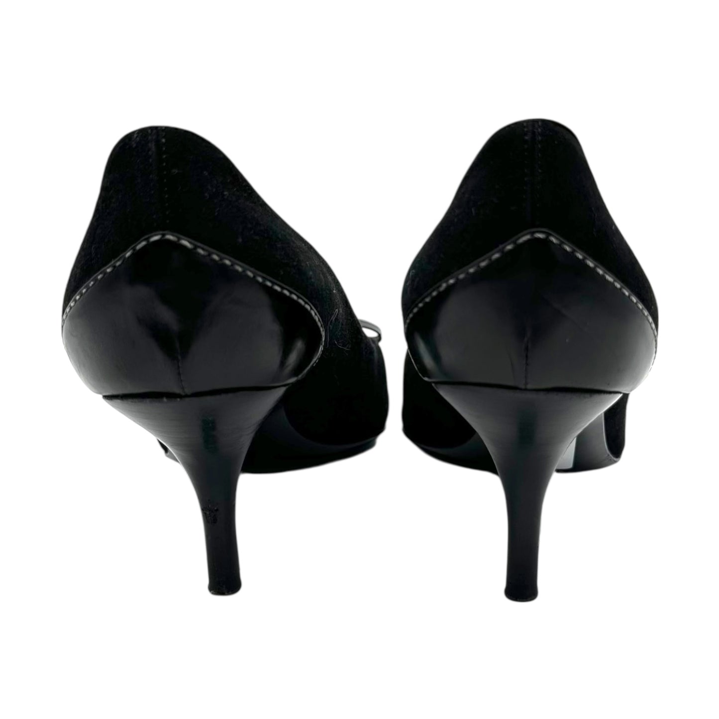 Christian Dior Black Suede Romantique Heart Charm Heels