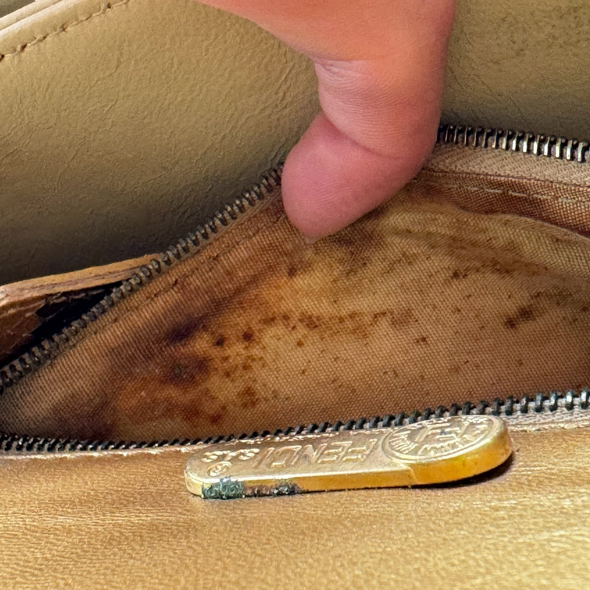 Fendi Brown Python Baguette Shoulder Bag
