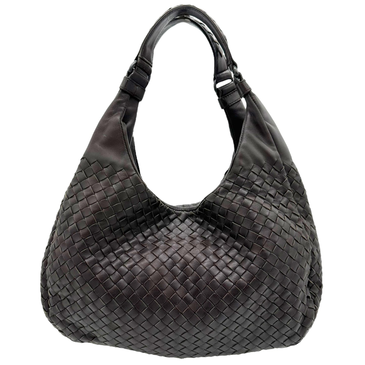 Bottega Veneta Brown Woven Leather Hobo Shoulder Bag - Outfit Repeater