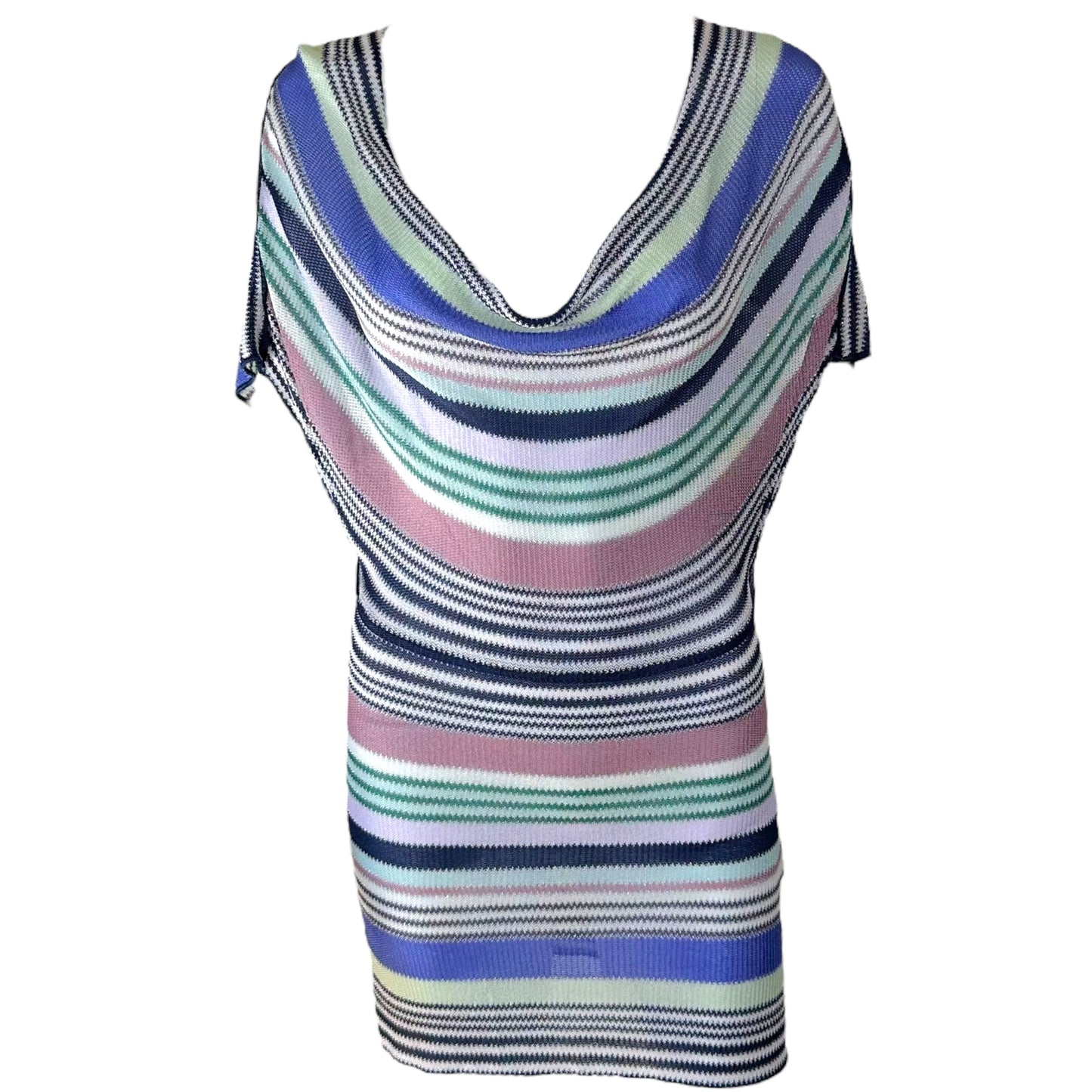 Missoni Blue & Purple Striped Knit Blouse Top