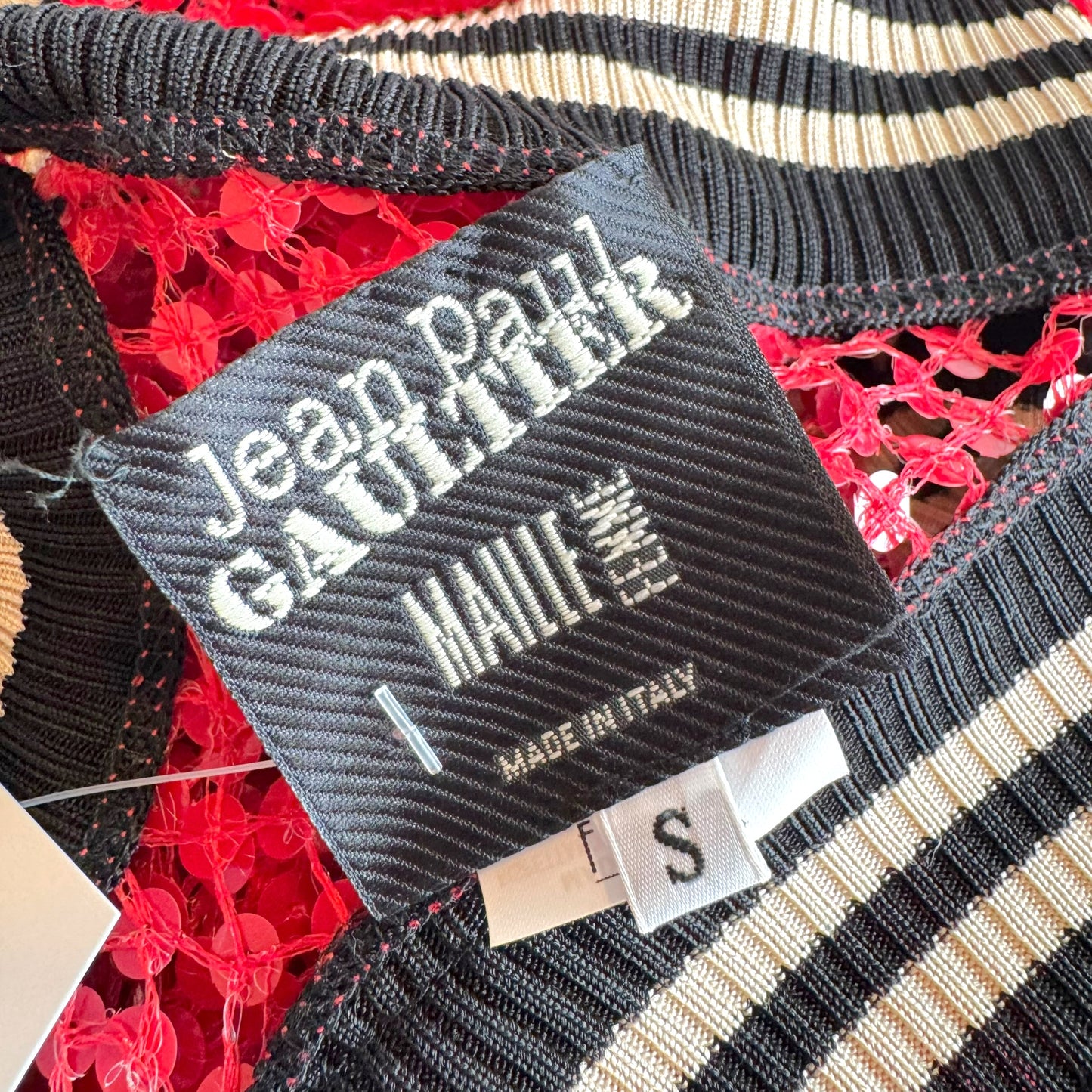 Jean Paul Gaultier Red Sequin 'Jersey' Tank