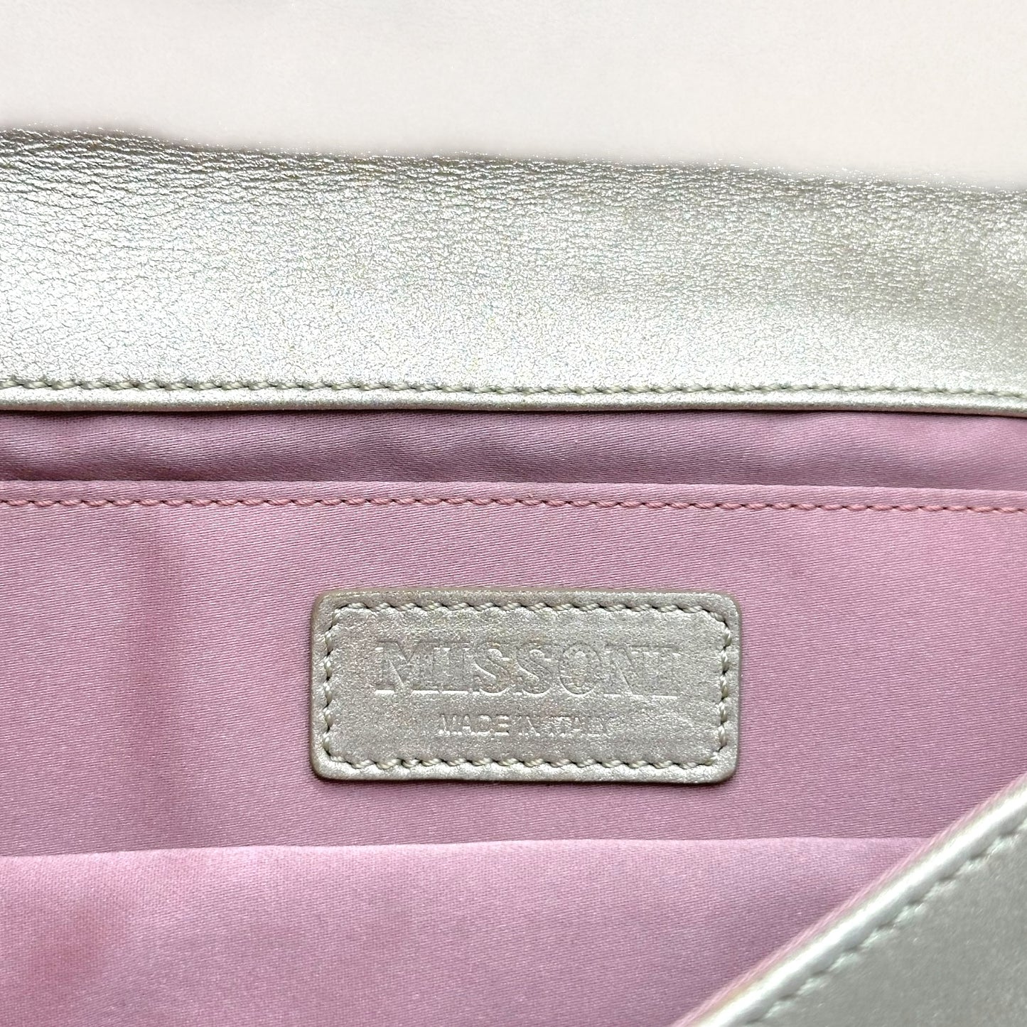 Missoni Gold Leather & Metallic Chevron East-West Mini Bag