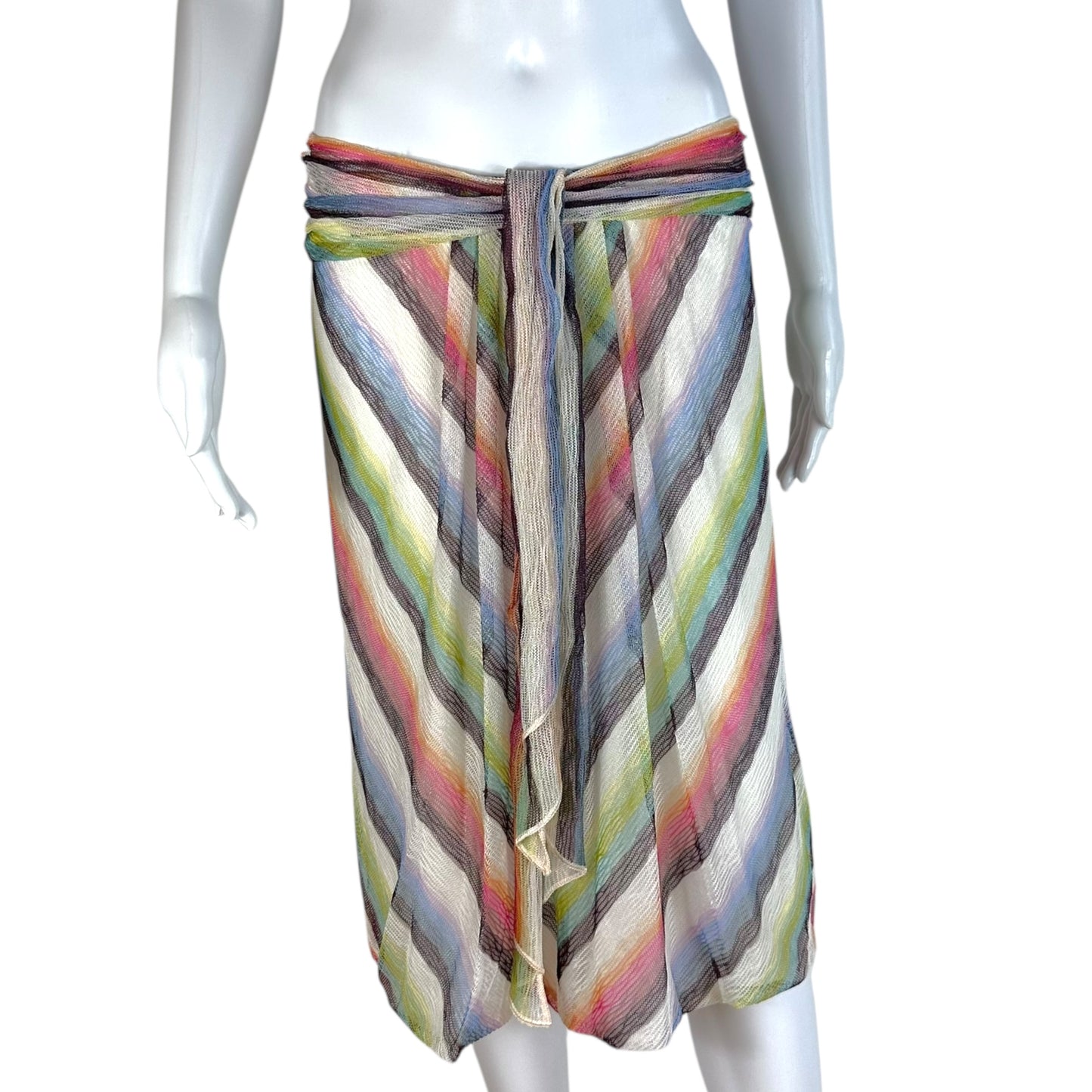 Missoni Multicolor Knit Striped Midi Skirt