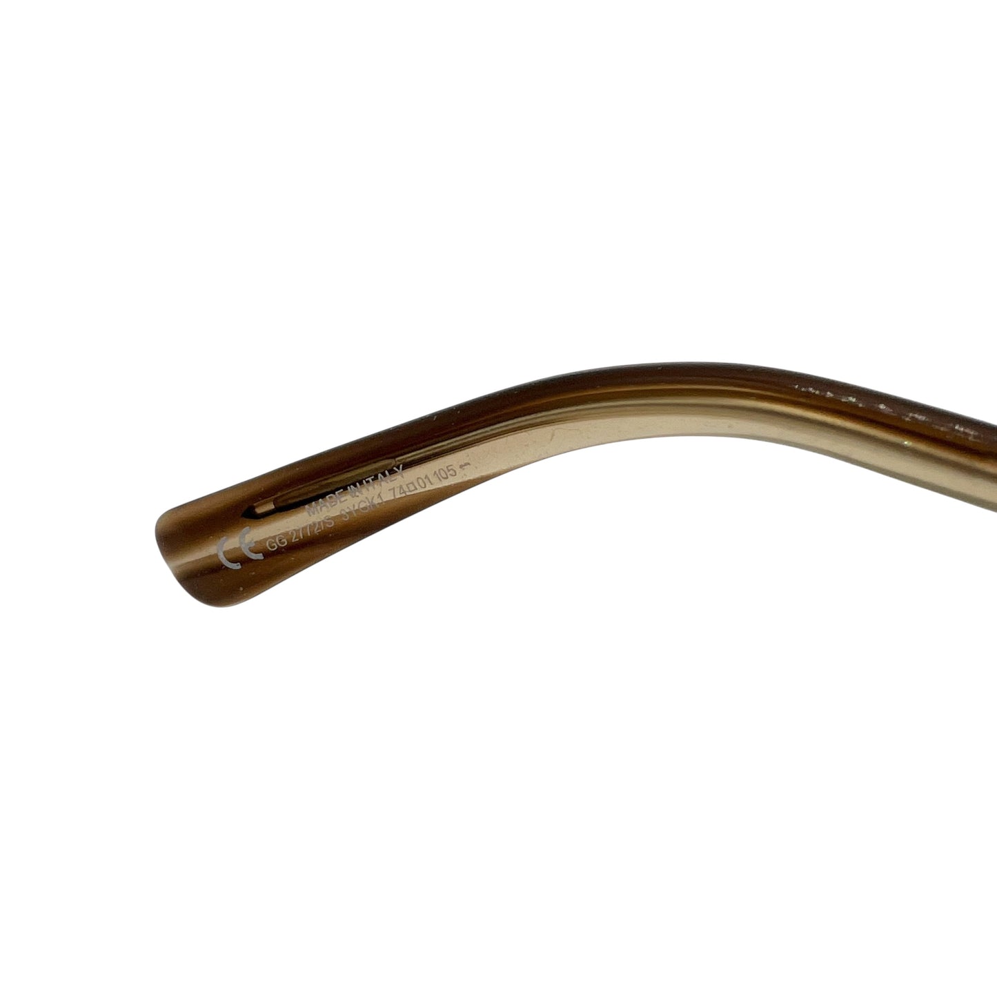 Gucci Brown Gradient & Silver Link Arm Rimless Shield Sunglasses GG2772 w/ Case & Box